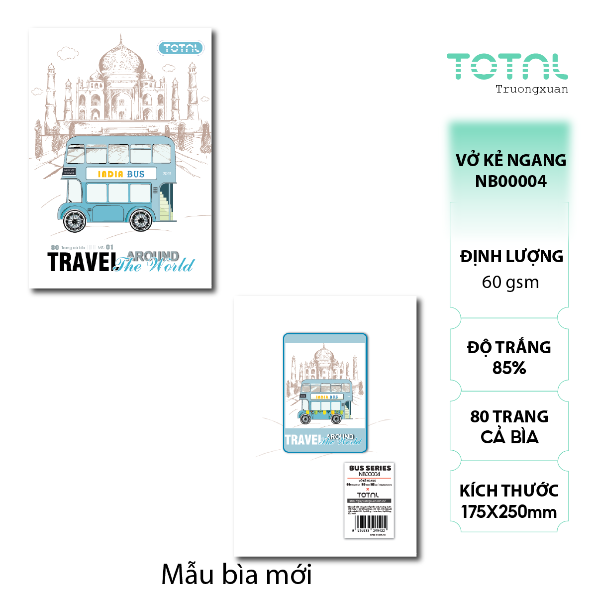 Vở kẻ ngang Total Bus Series 80 trang