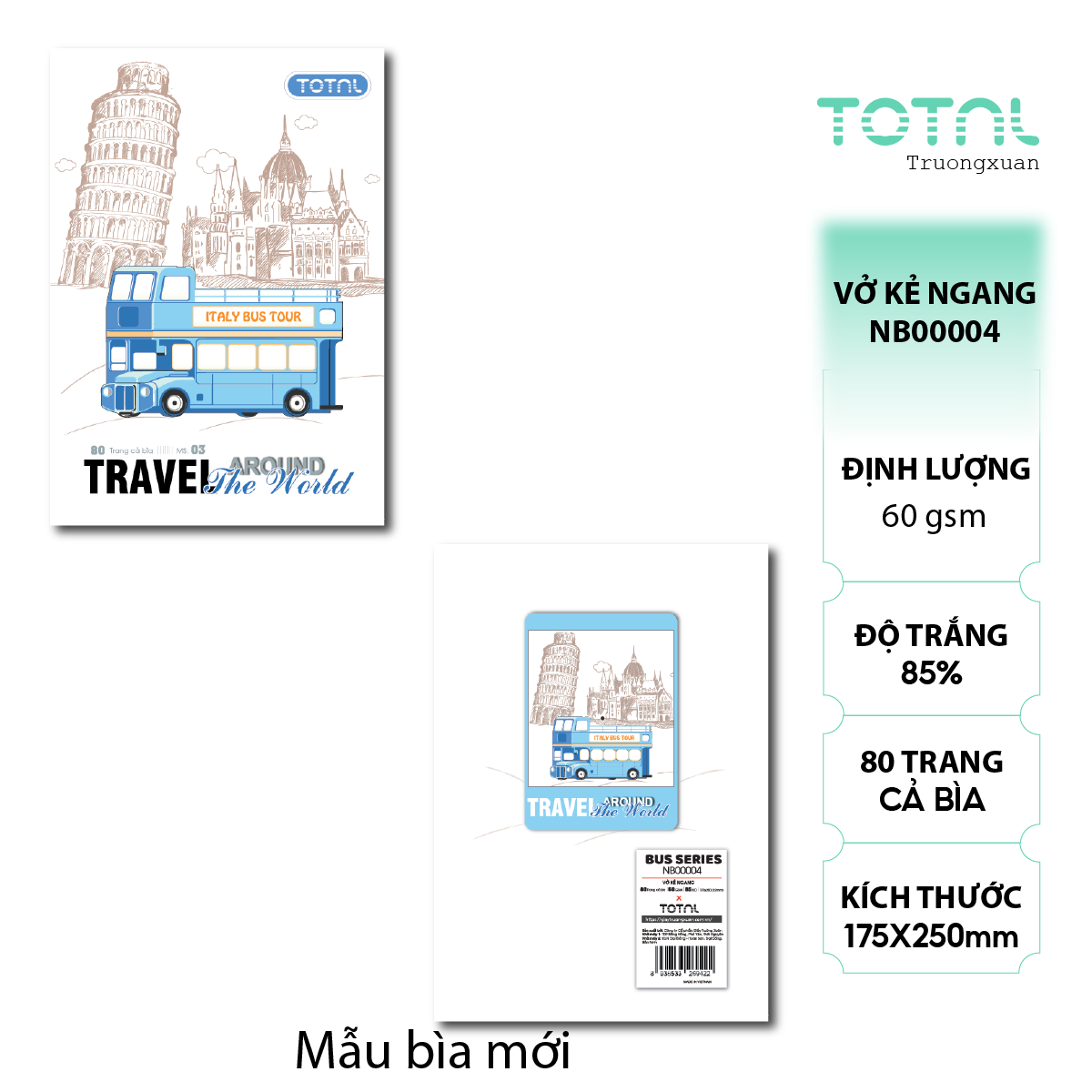 Vở kẻ ngang Total Bus Series 80 trang