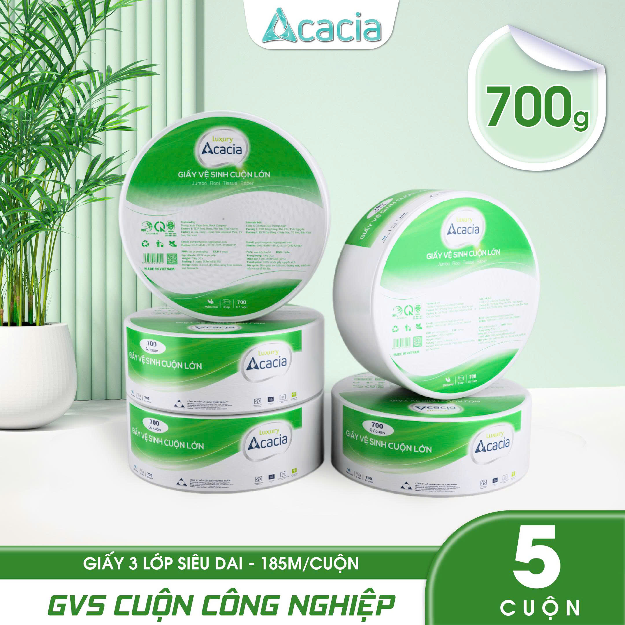 Giấy vệ sinh cuộn lớn Acacia