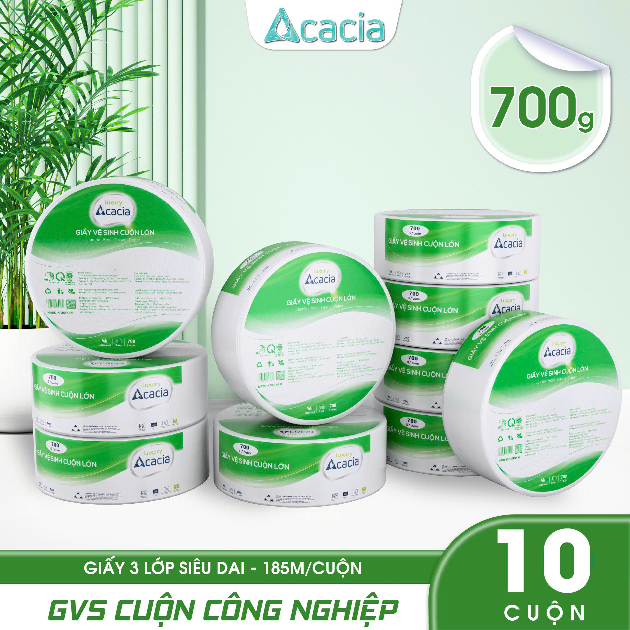 Giấy vệ sinh cuộn lớn Acacia