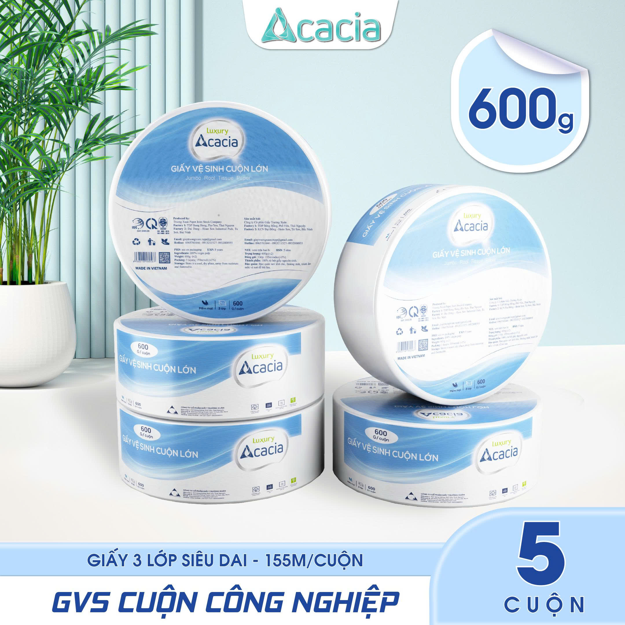 Giấy vệ sinh cuộn lớn Acacia