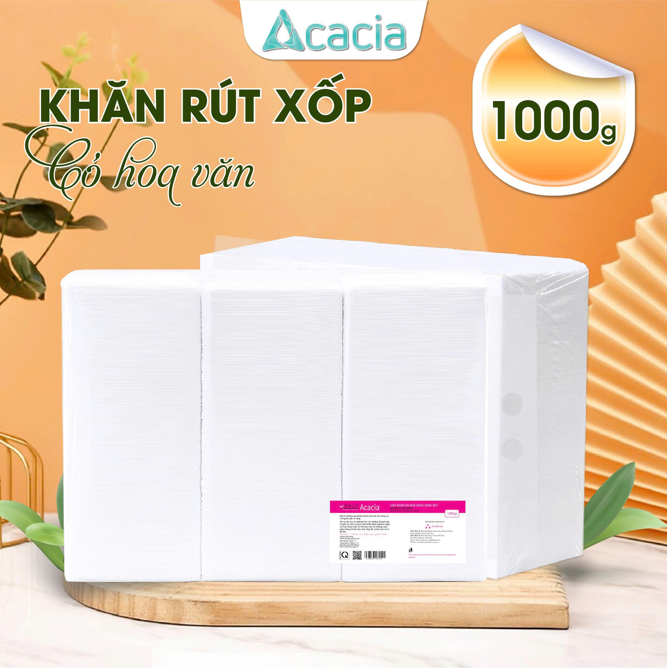 Khăn Rút Xốp Acacia 1 kg tem Hồng