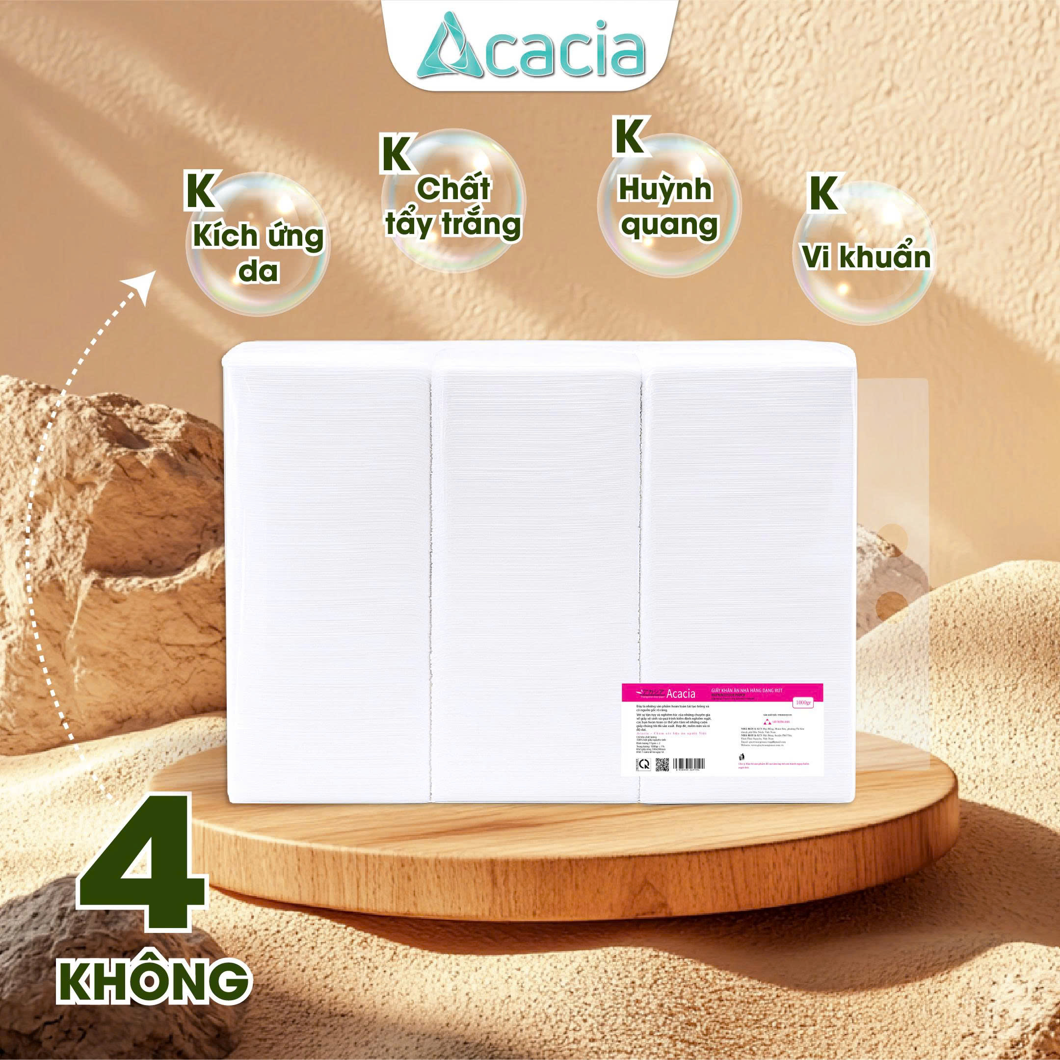 Khăn Rút Xốp Acacia 1 kg tem Hồng