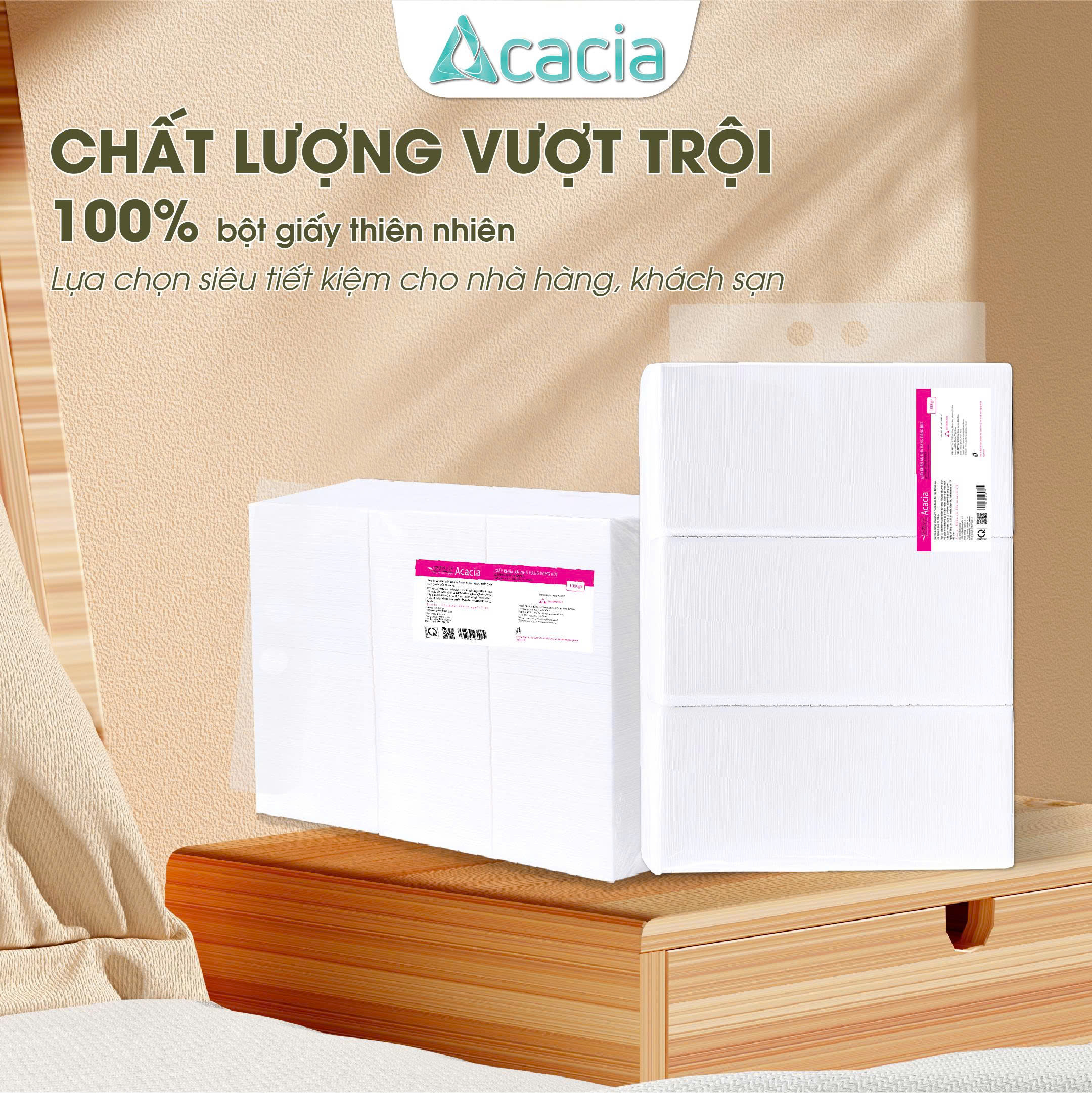 Khăn Rút Xốp Acacia 1 kg tem Hồng