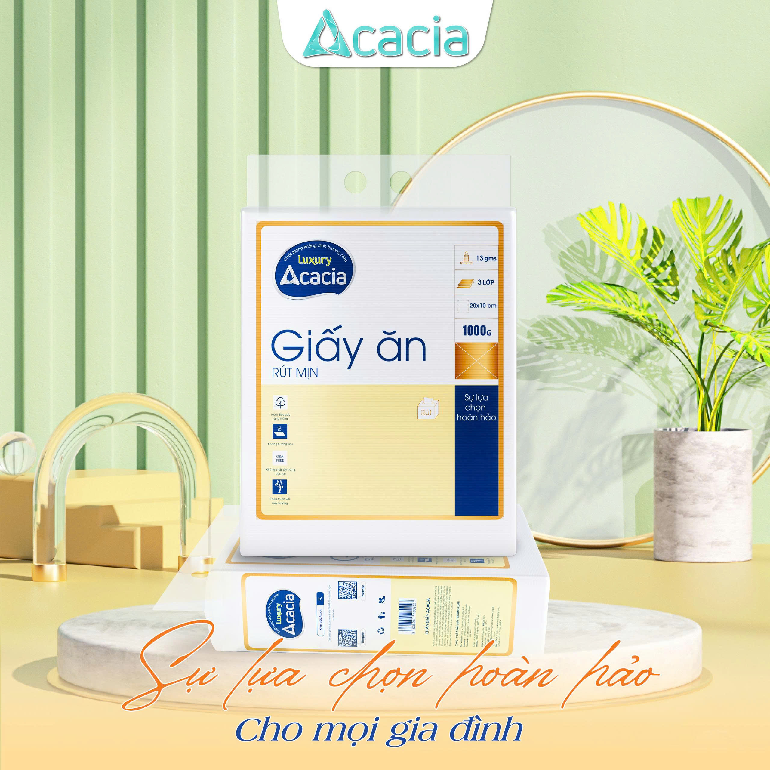 Khăn Rút Mịn Acacia 1 kg tem Vàng