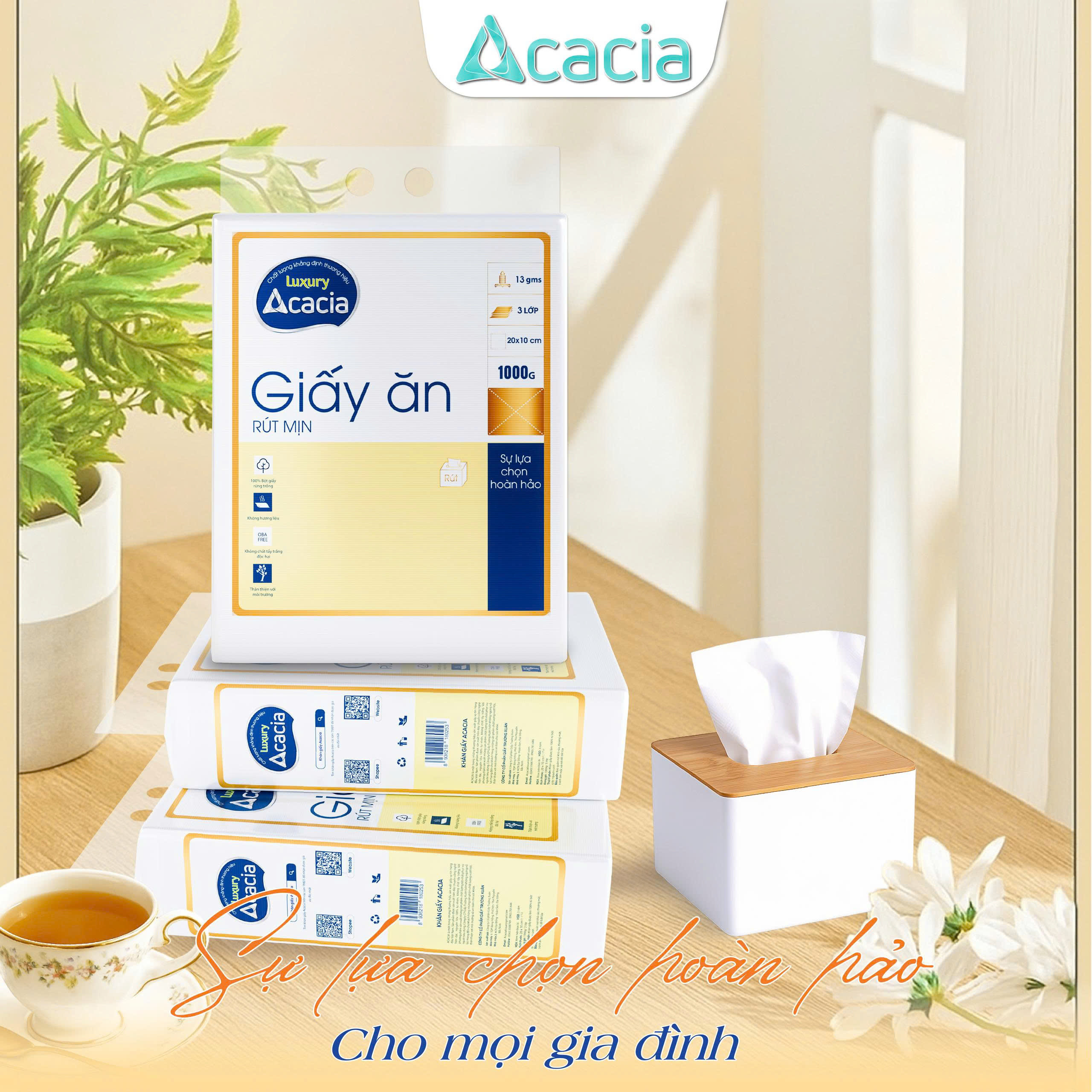 Khăn Rút Mịn Acacia 1 kg tem Vàng
