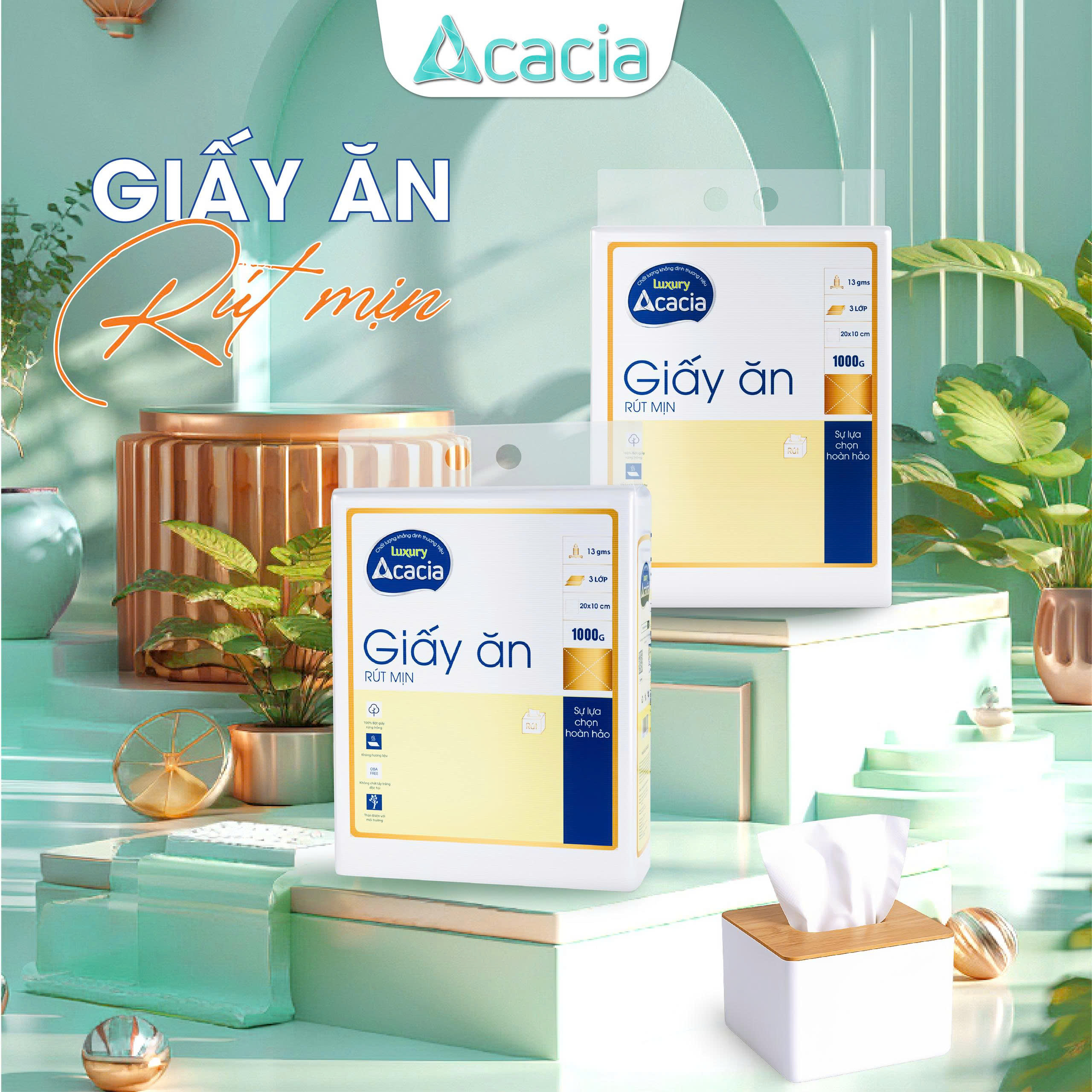 Khăn Rút Mịn Acacia 1 kg tem Vàng