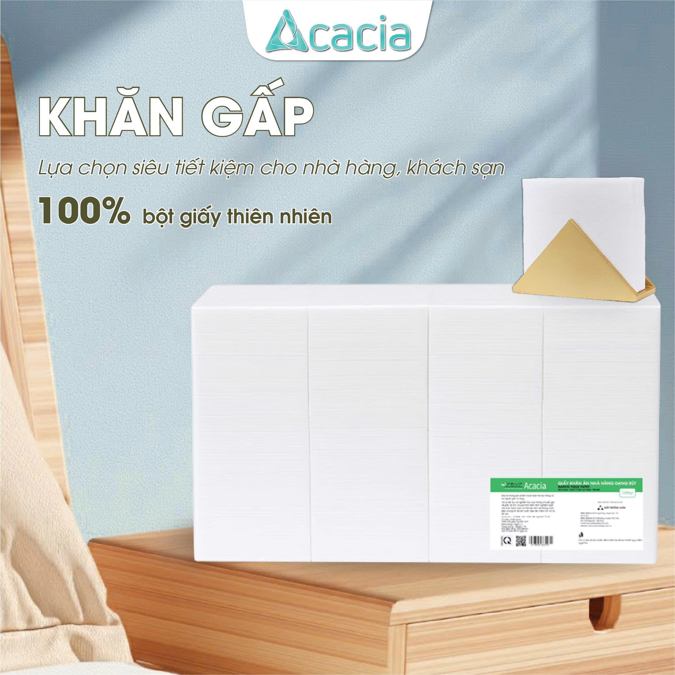 Khăn Gấp Acacia 1 kg tem Xanh