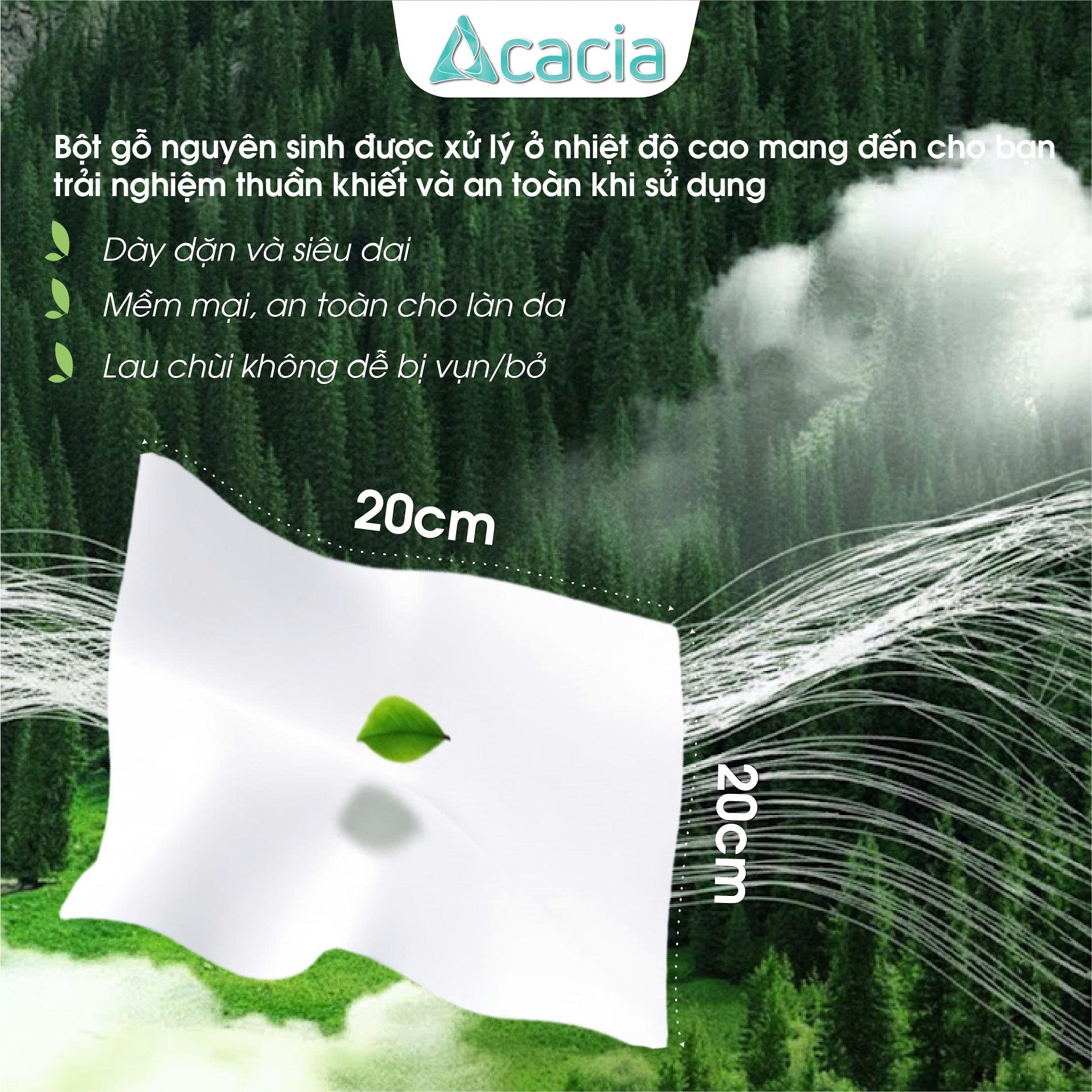 Khăn Gấp Acacia 1 kg tem Xanh