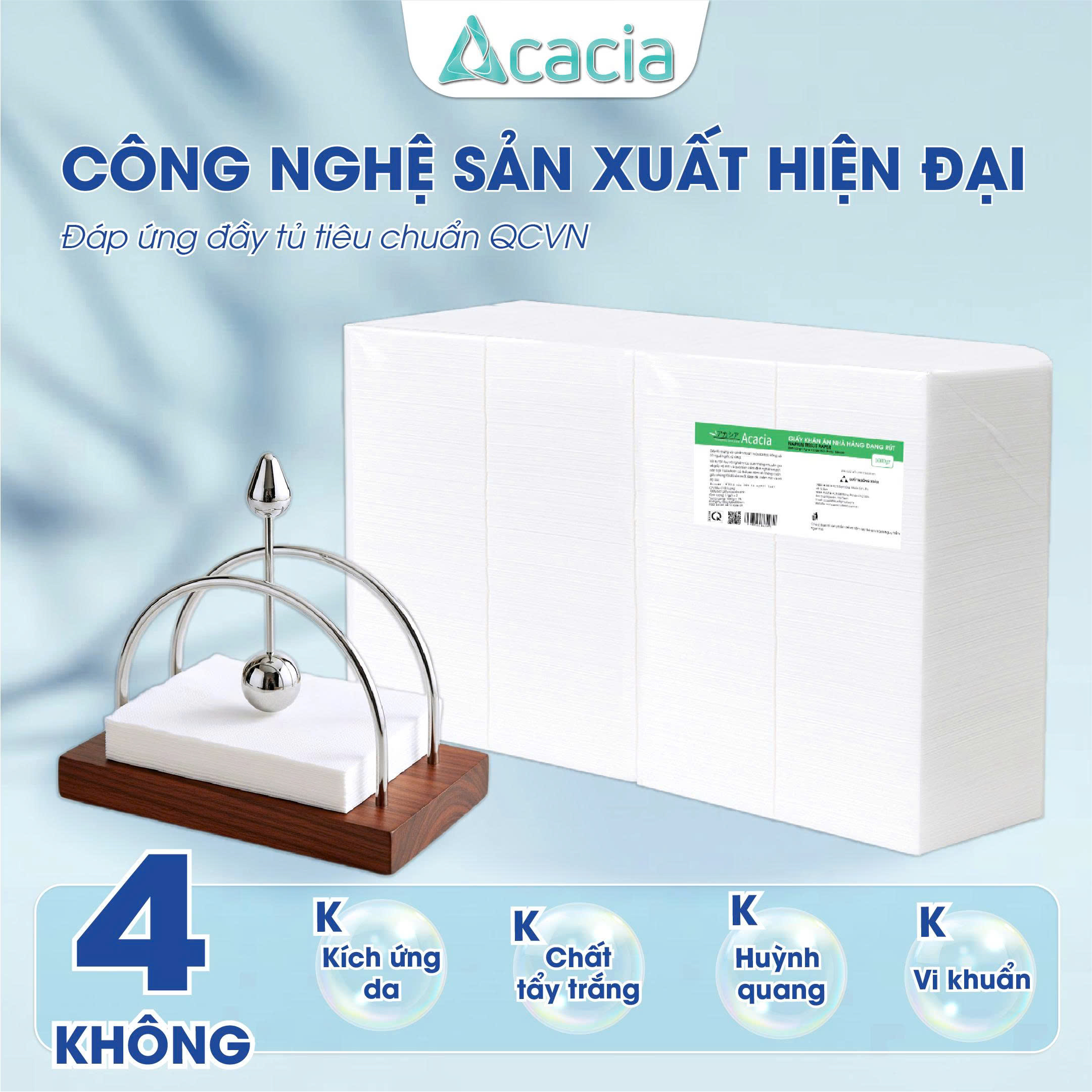 Khăn Gấp Acacia 1 kg tem Xanh