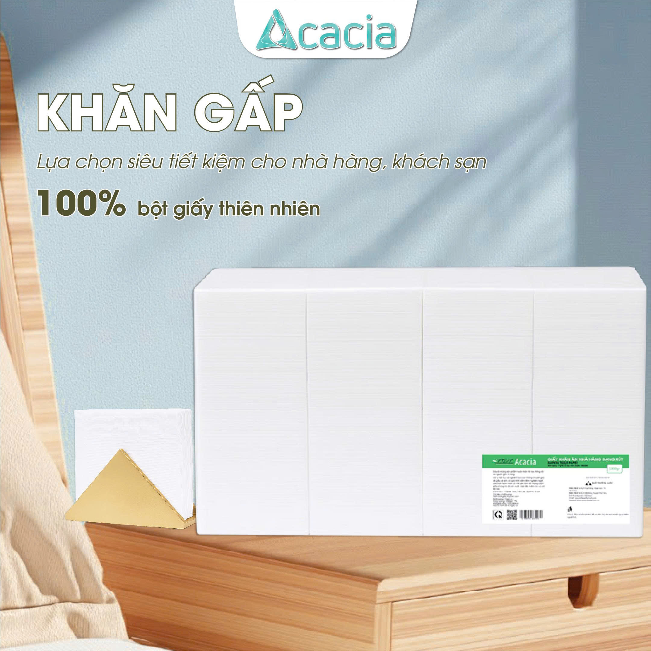 Khăn Gấp Acacia 1 kg tem Xanh