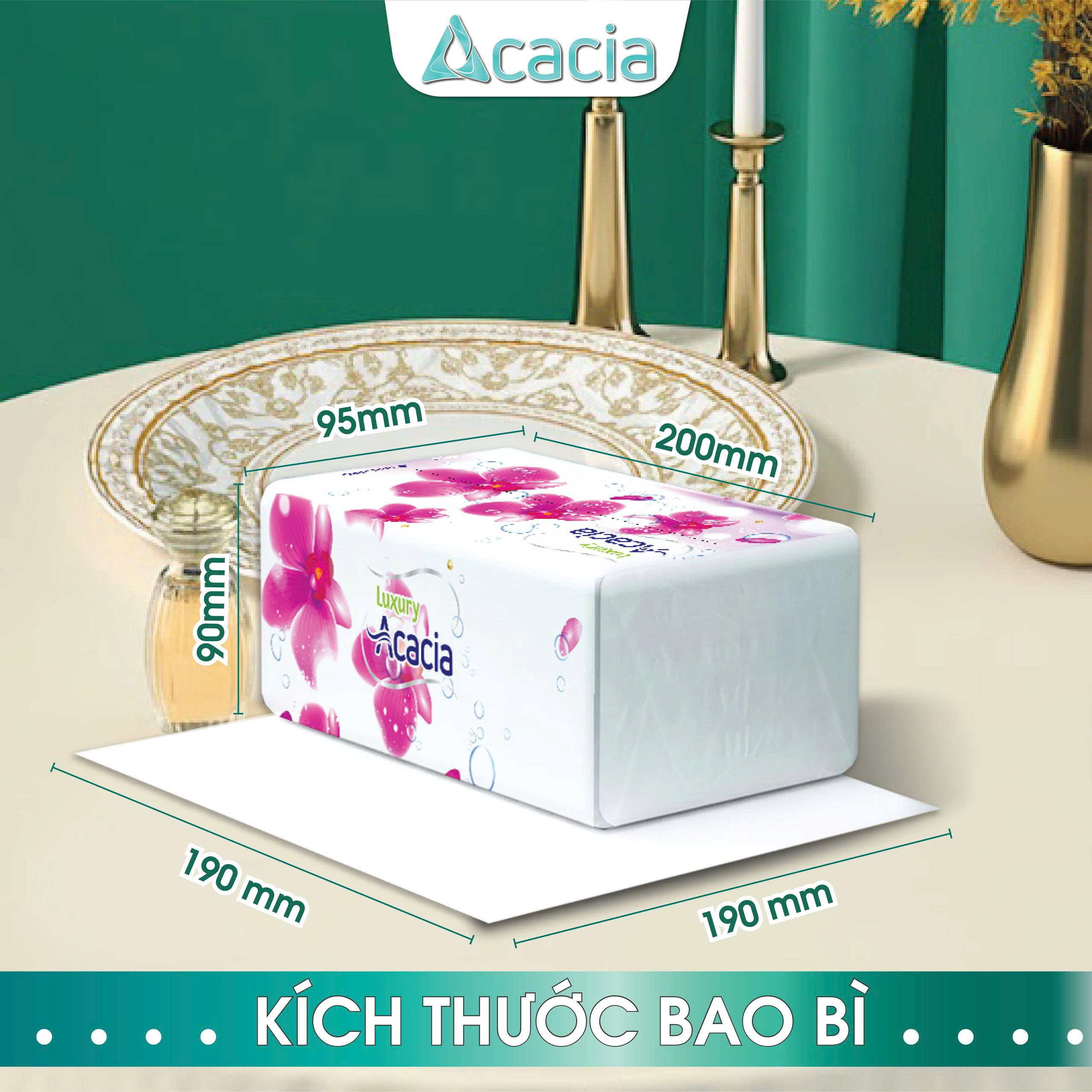 Sản phẩm giấy rút Acacia 540 tờ ( 180 lần rút), 3 lớp sang trọng