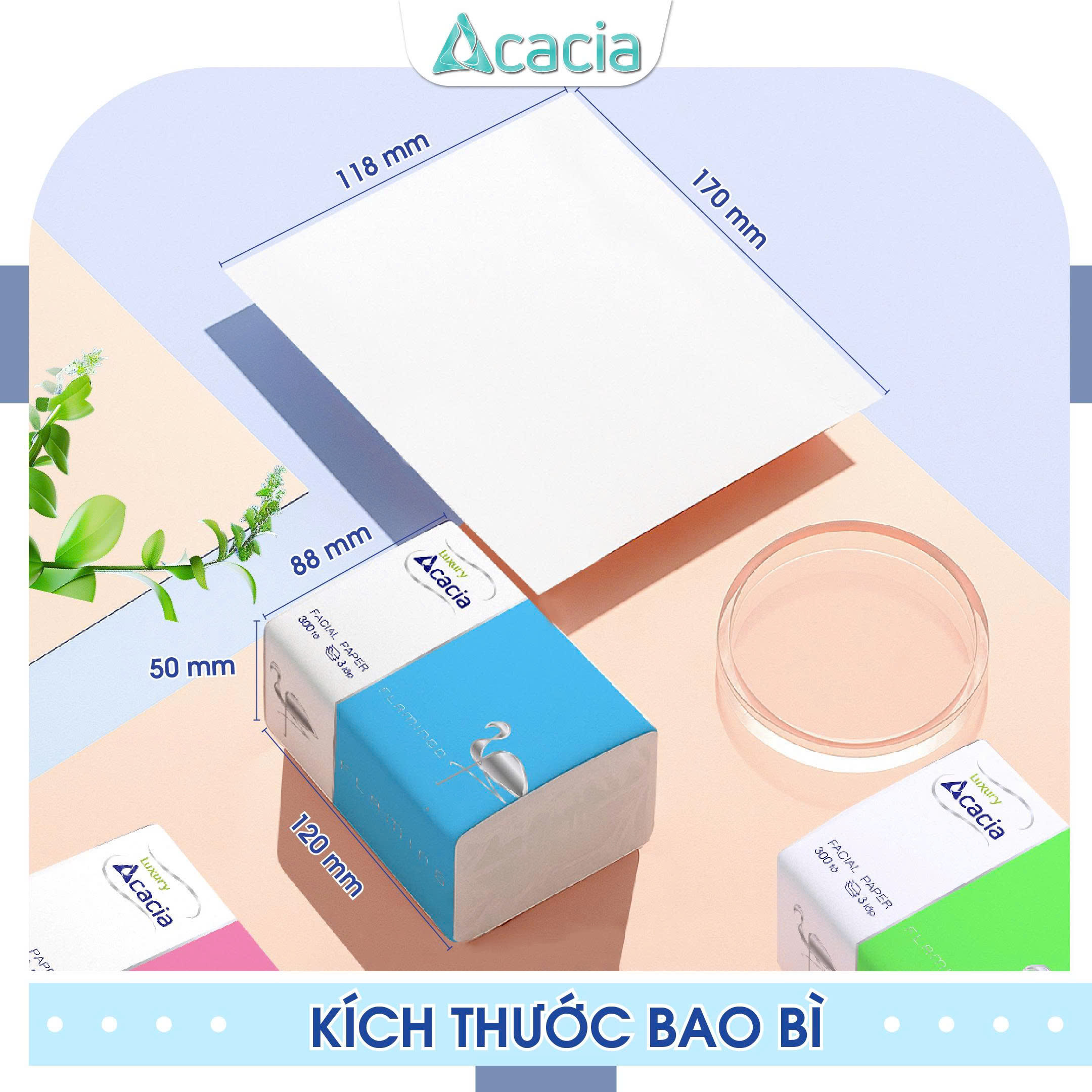 Giấy ăn Acacia Flamingo thùng 30 gói, giấy cao cấp, mềm mịn, siêu tiết kiệm