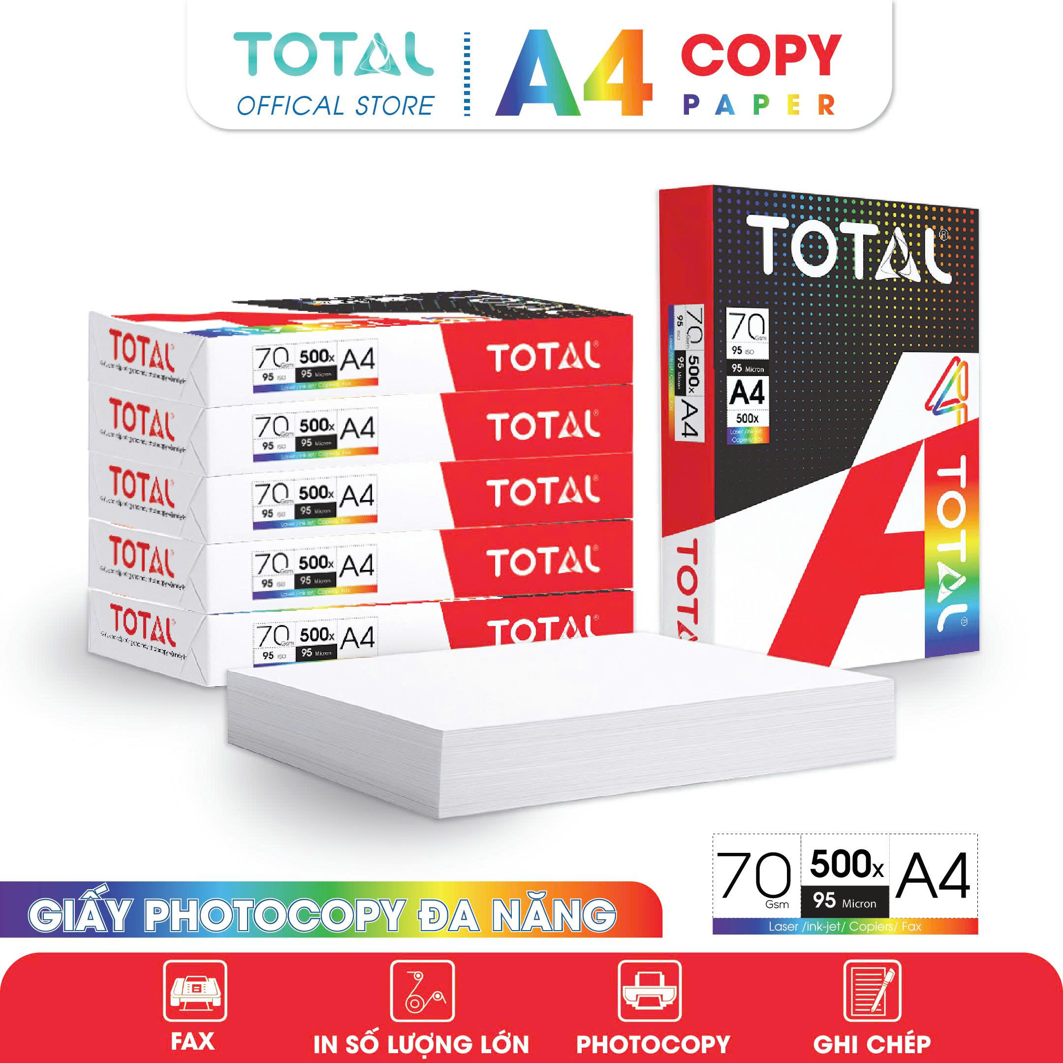 Giấy A4 TOTAL 70 gms màng co