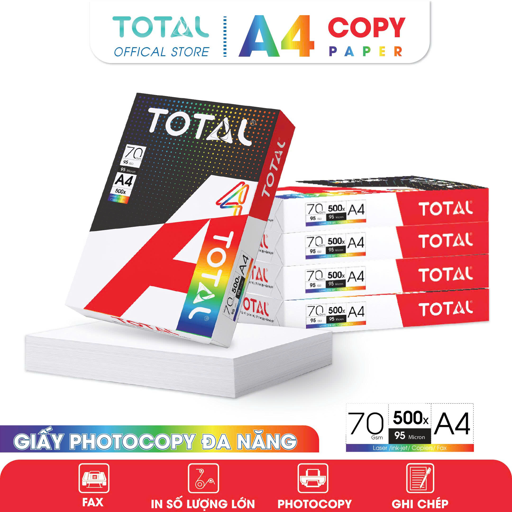 Giấy A4 TOTAL 70 gms màng co