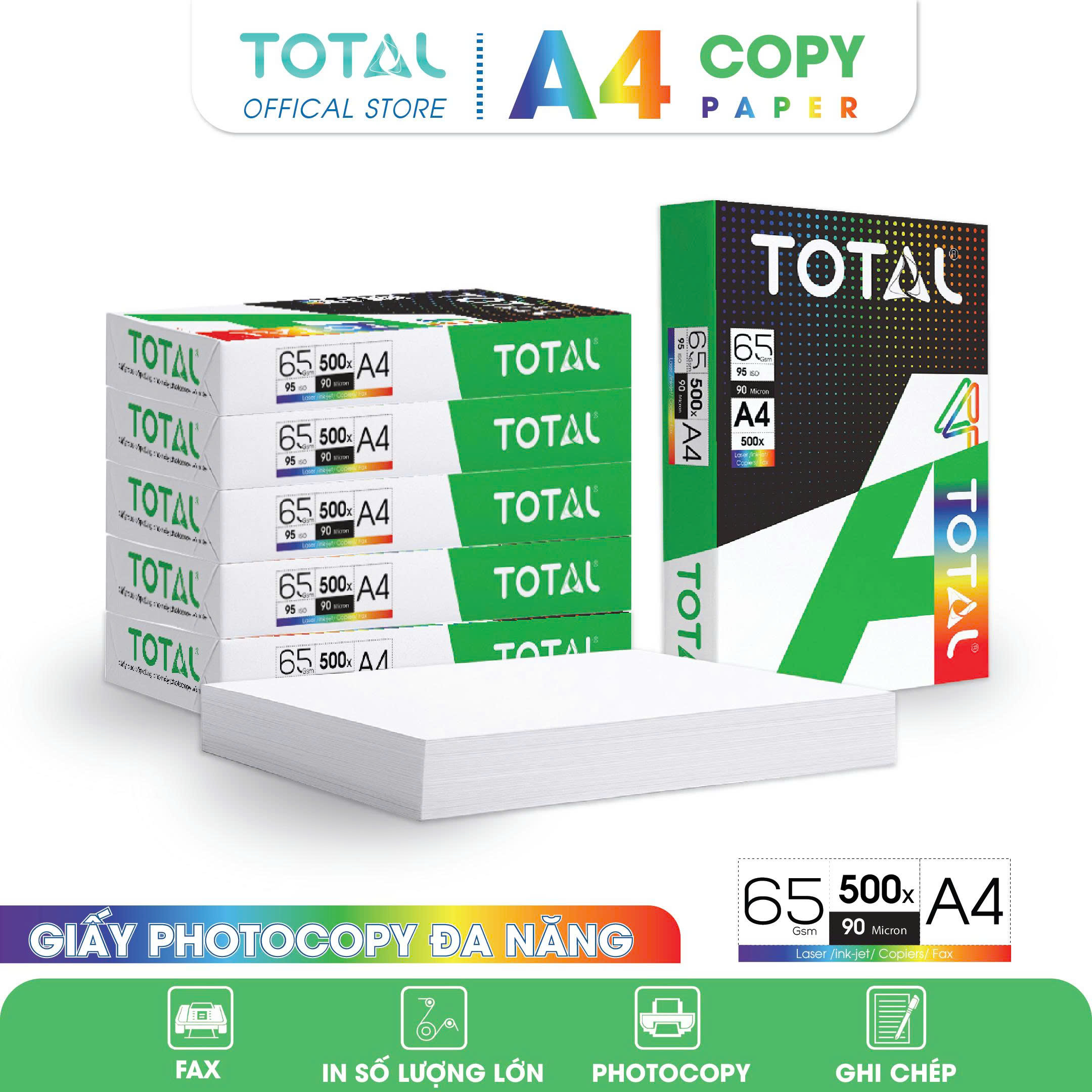 Giấy A4 TOTAL 65 gms màng co