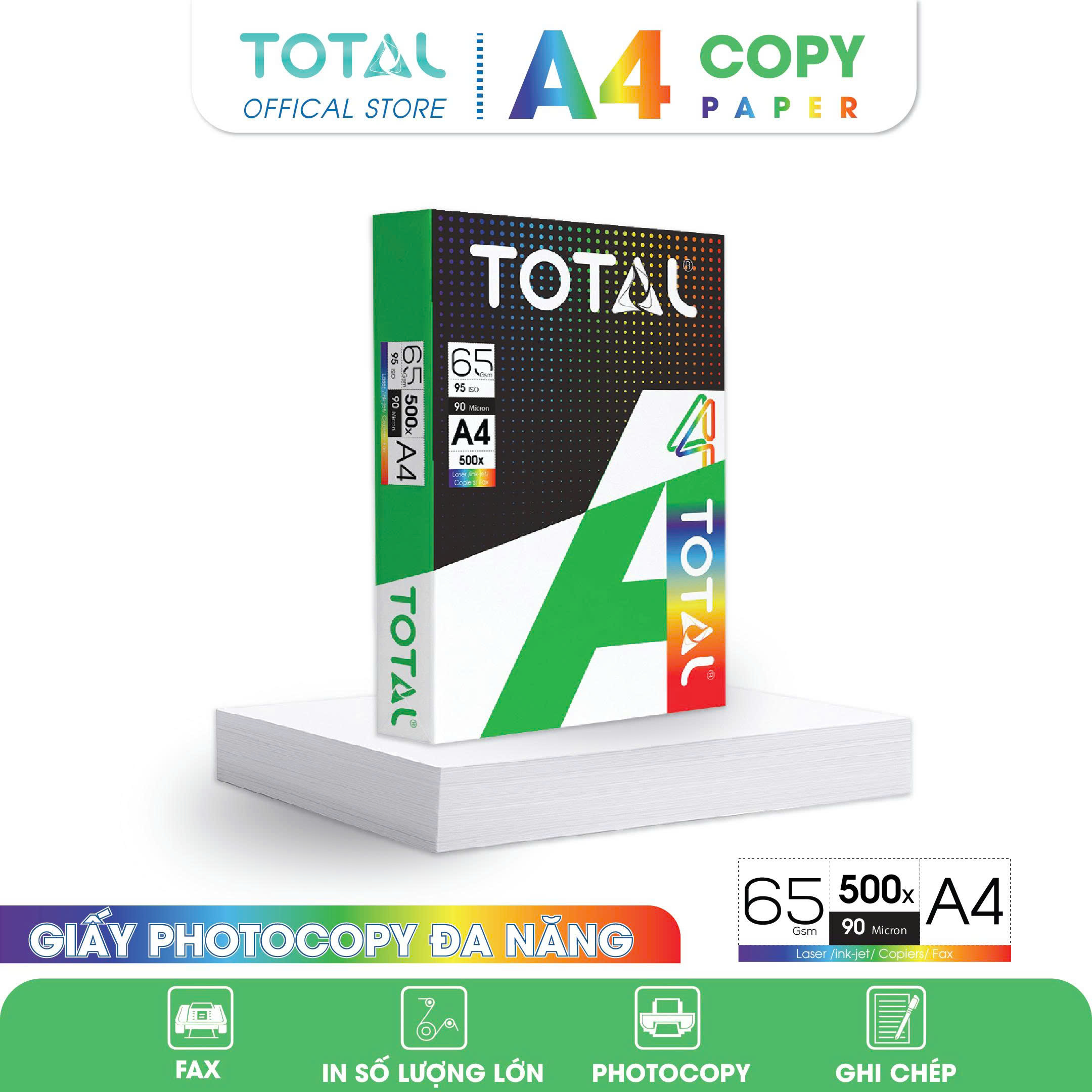 Giấy A4 TOTAL 65 gms màng co