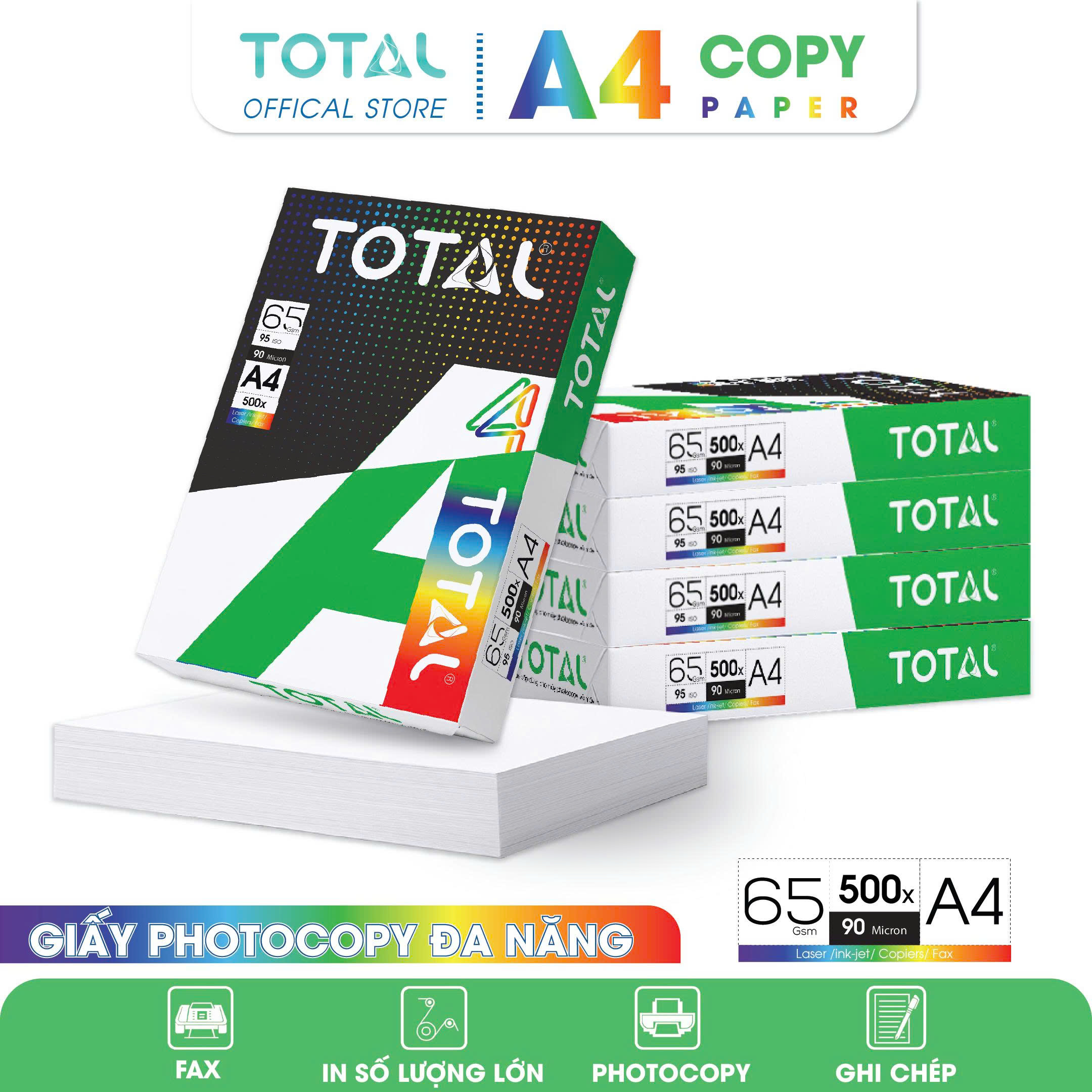 Giấy A4 TOTAL 65 gms màng co