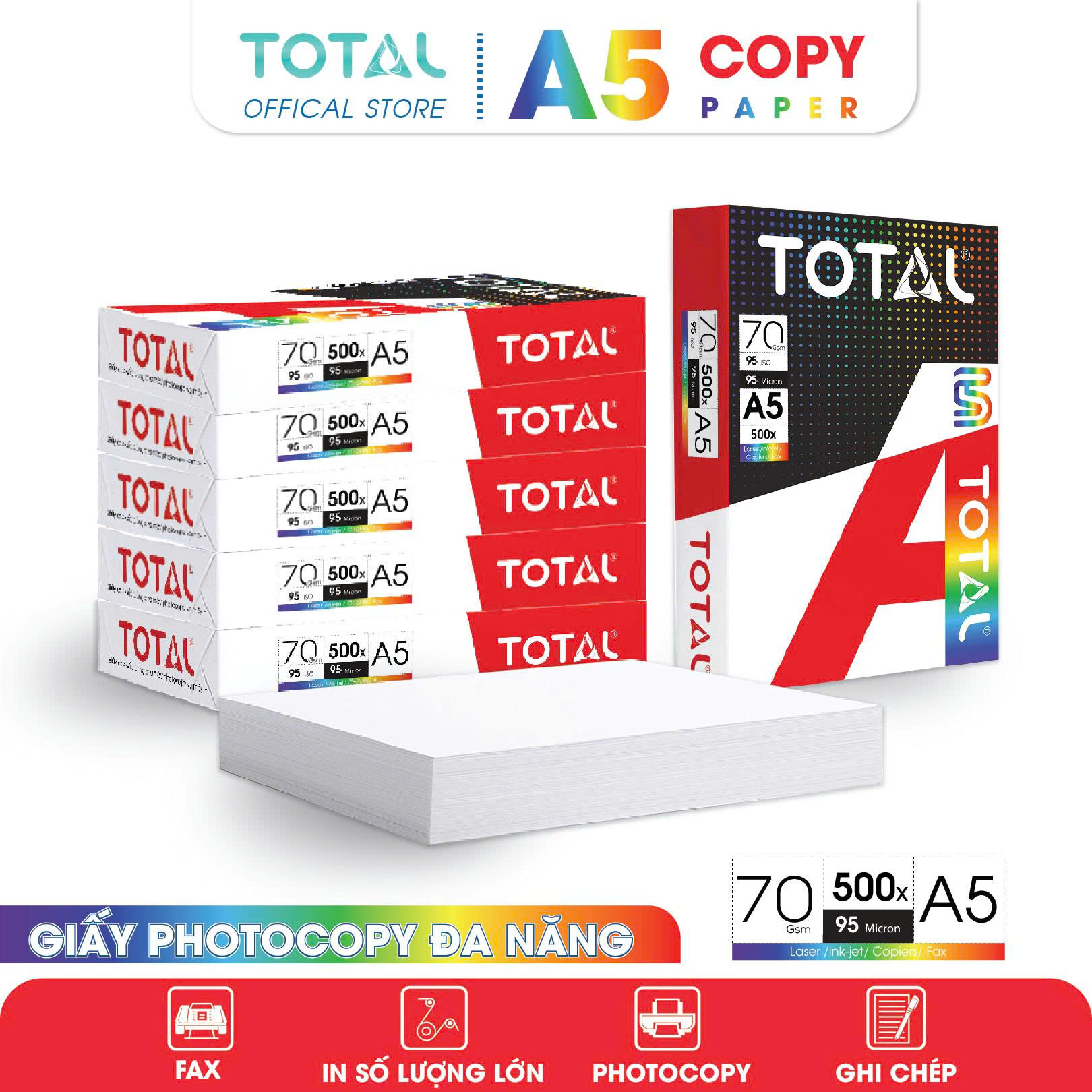 Giấy A5 TOTAL 70gms màng co