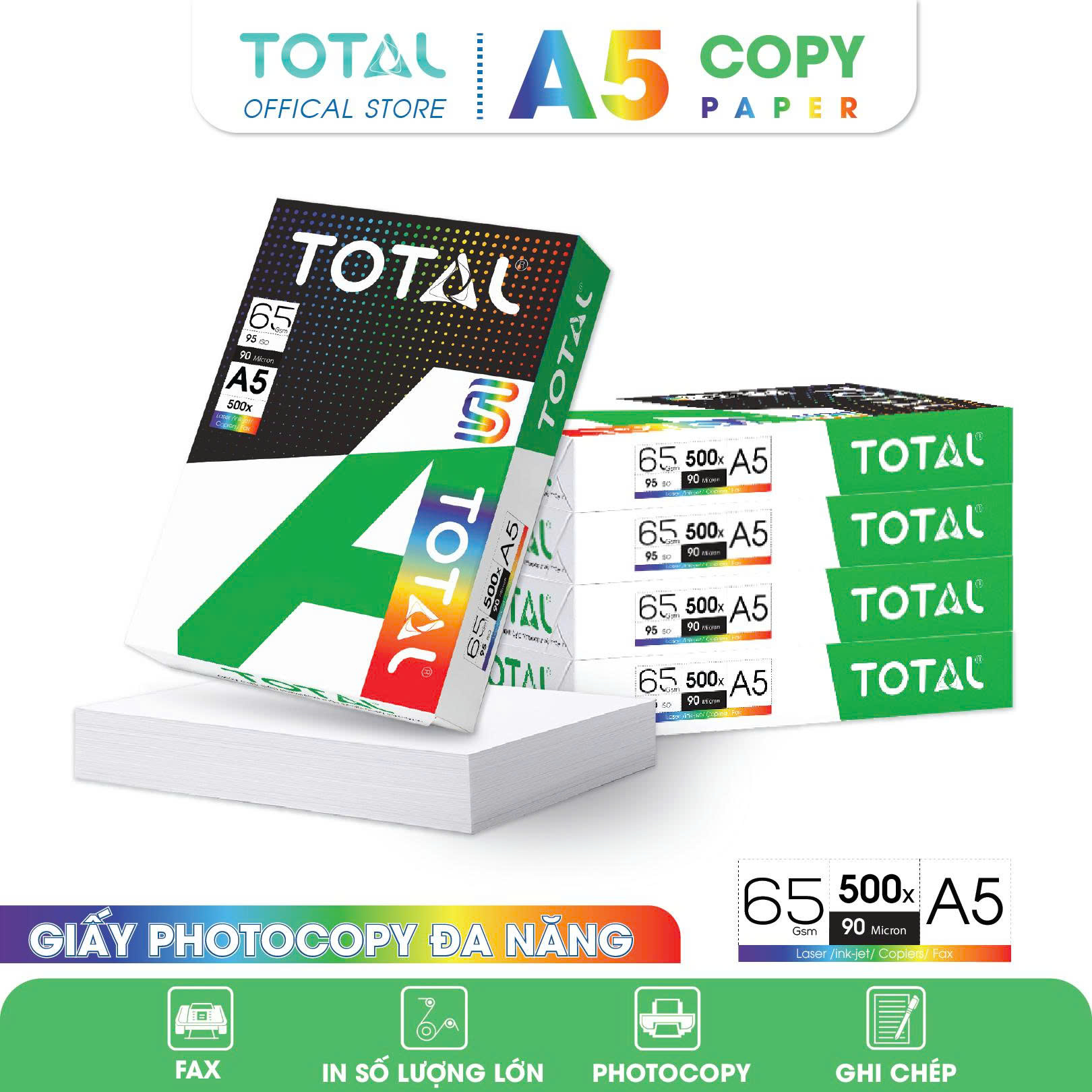 Giấy A5 TOTAL 65gms màng co