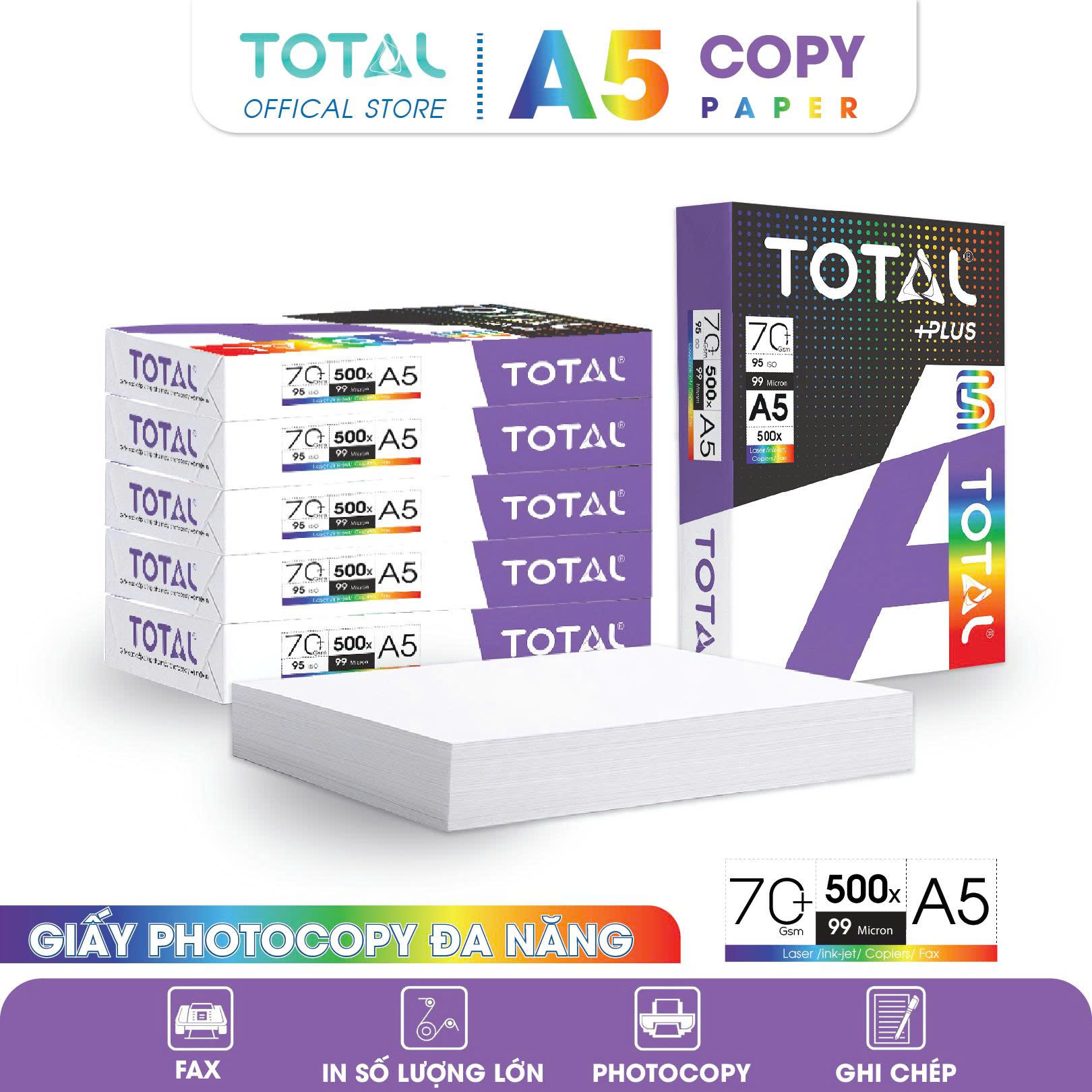 Giấy A5 TOTAL 73 gms màng co