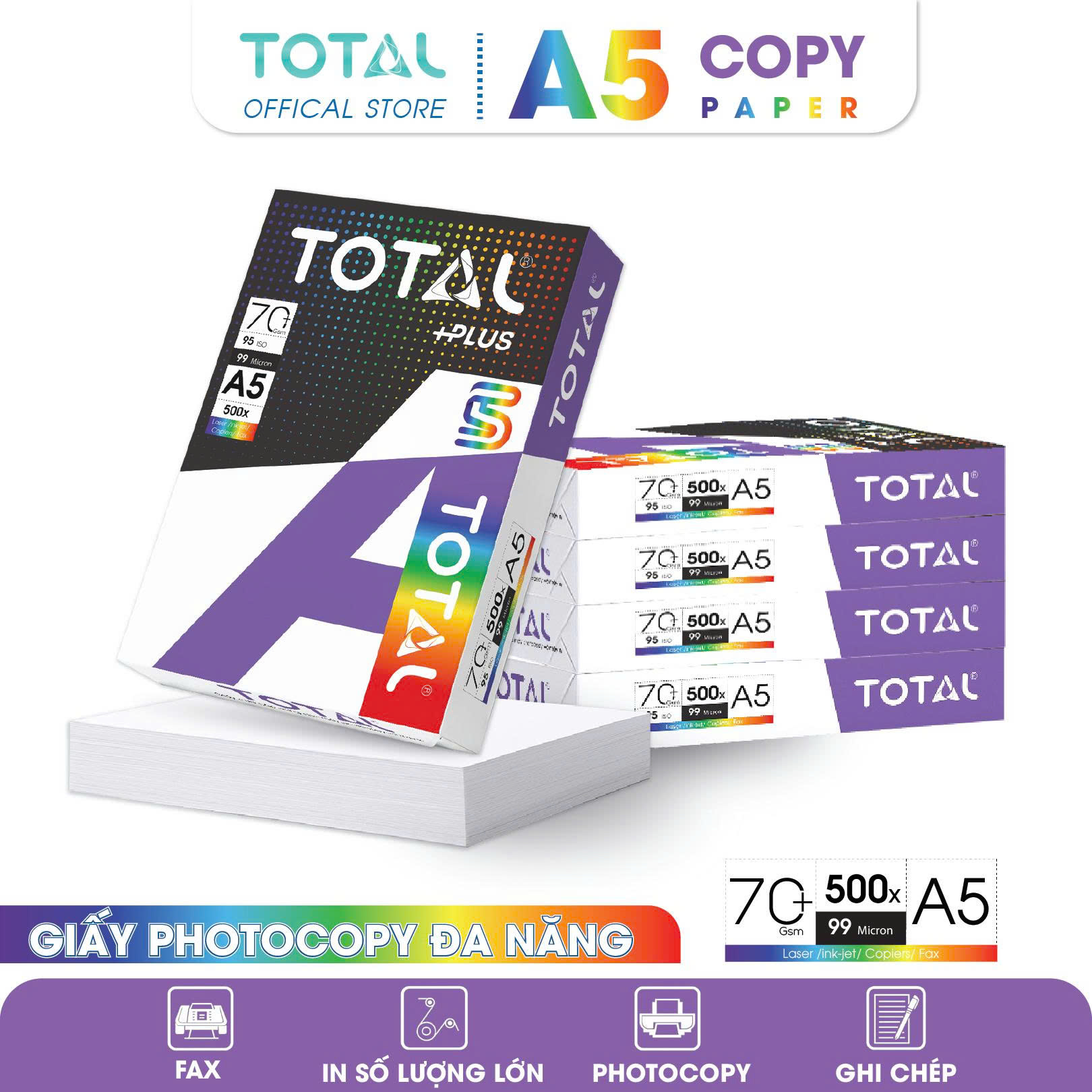 Giấy A5 TOTAL 73 gms màng co