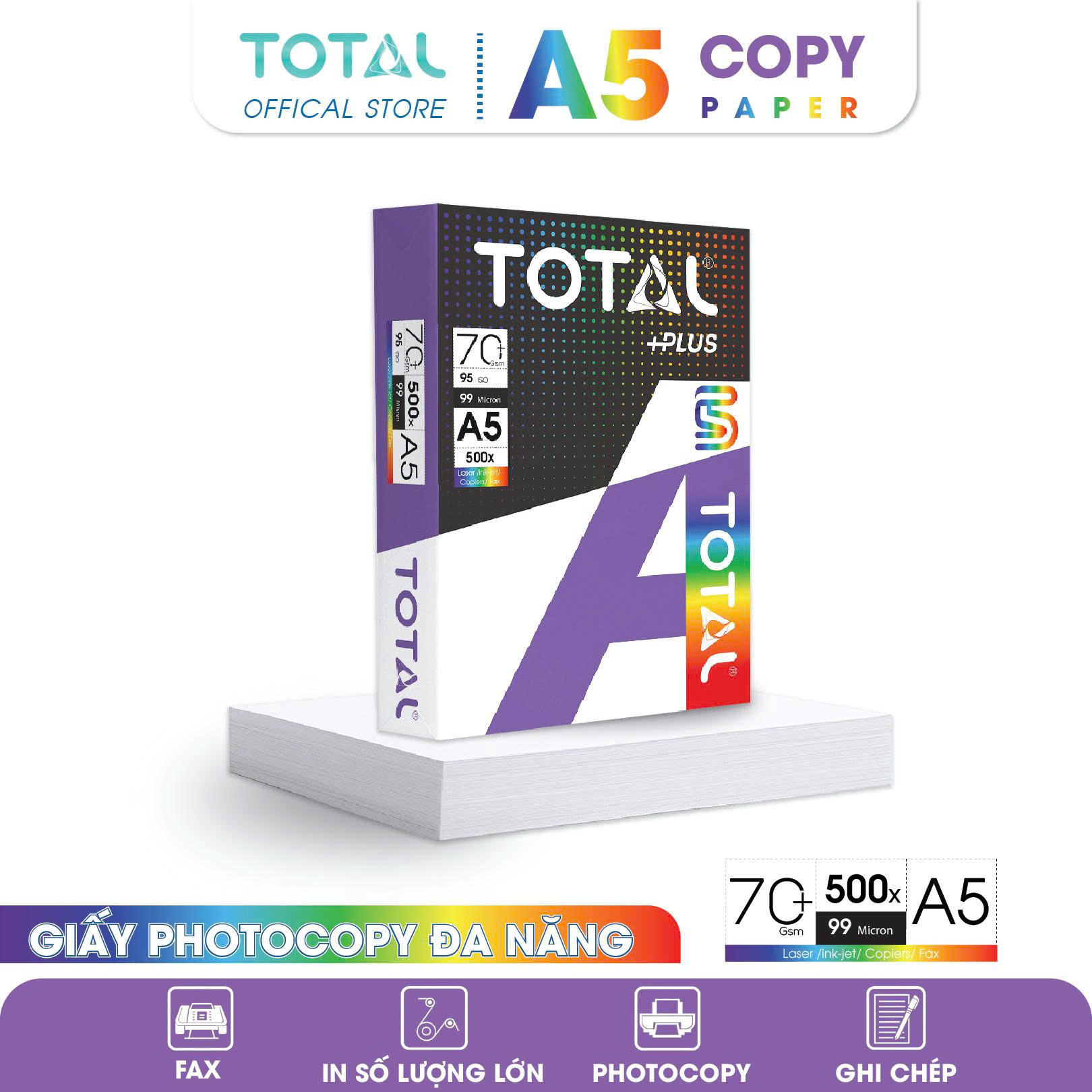 Giấy A5 TOTAL 73 gms màng co