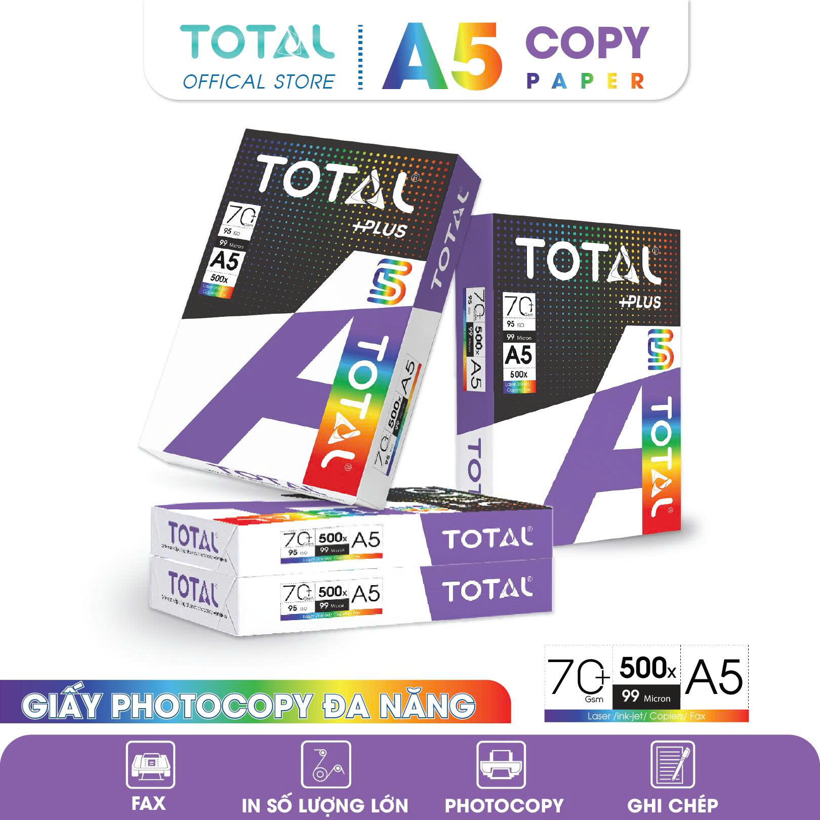 Giấy A5 TOTAL 73 gms màng co