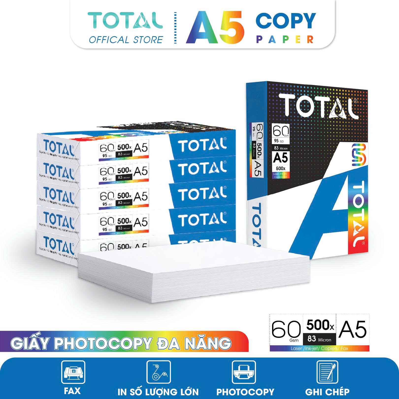 Giấy A5 TOTAL 60gms màng co