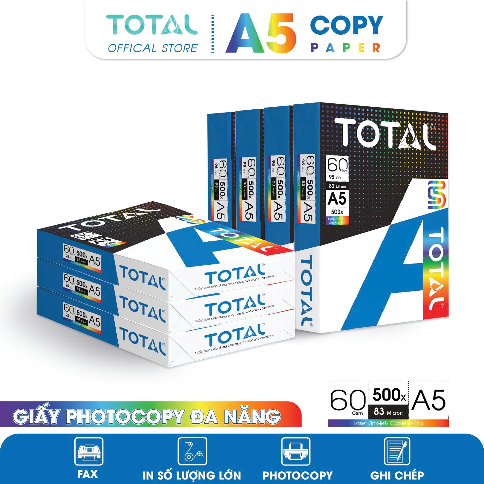 Giấy A5 TOTAL 60gms màng co