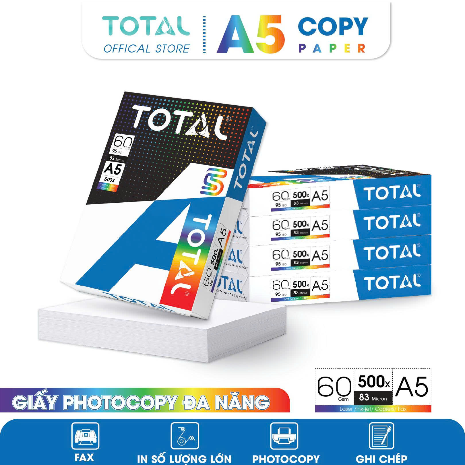 Giấy A5 TOTAL 60gms màng co