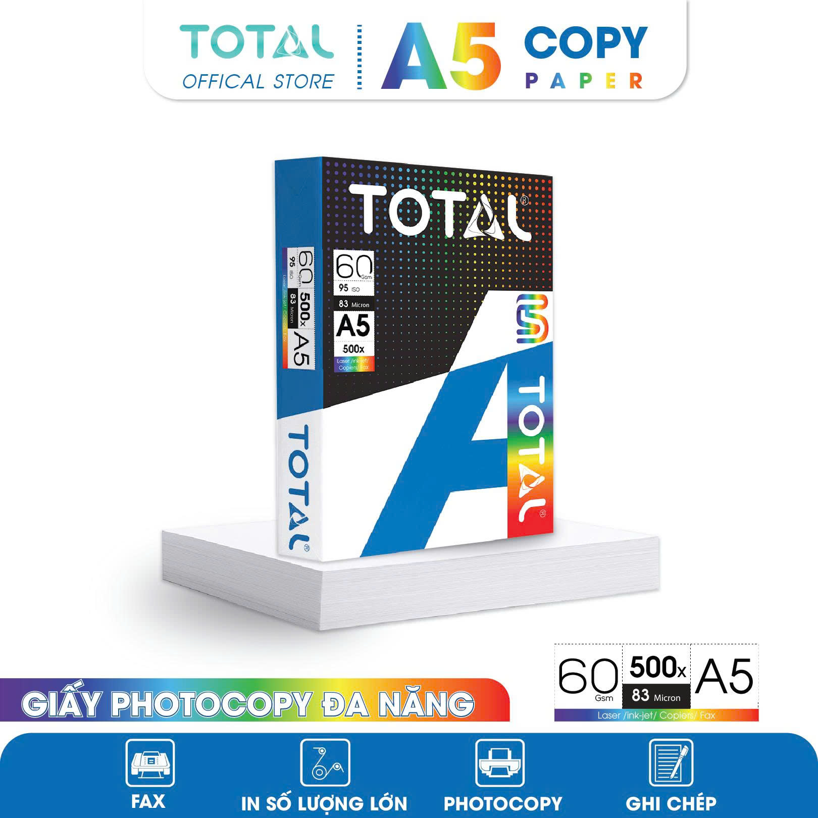 Giấy A5 TOTAL 60gms màng co
