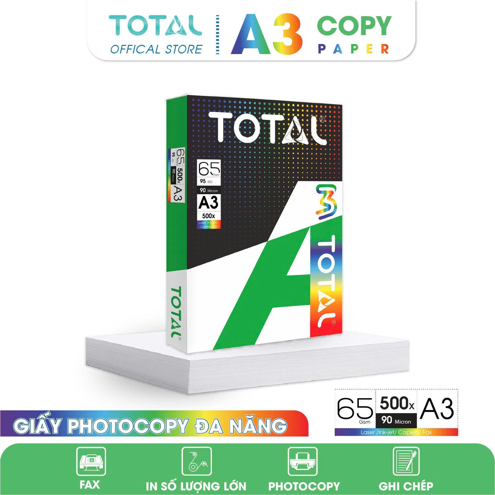 Giấy A3 TOTAL 65 gms màng co