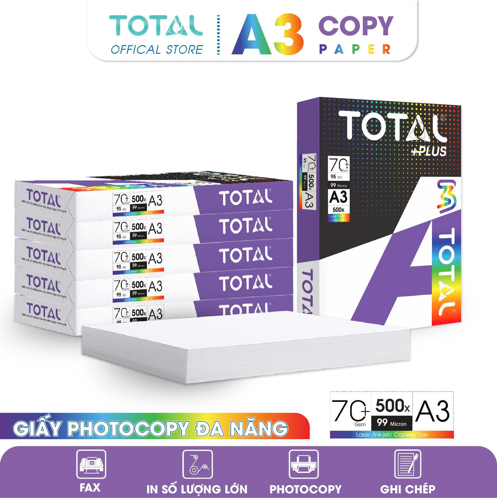 Giấy A3 TOTAL 73 gms màng co