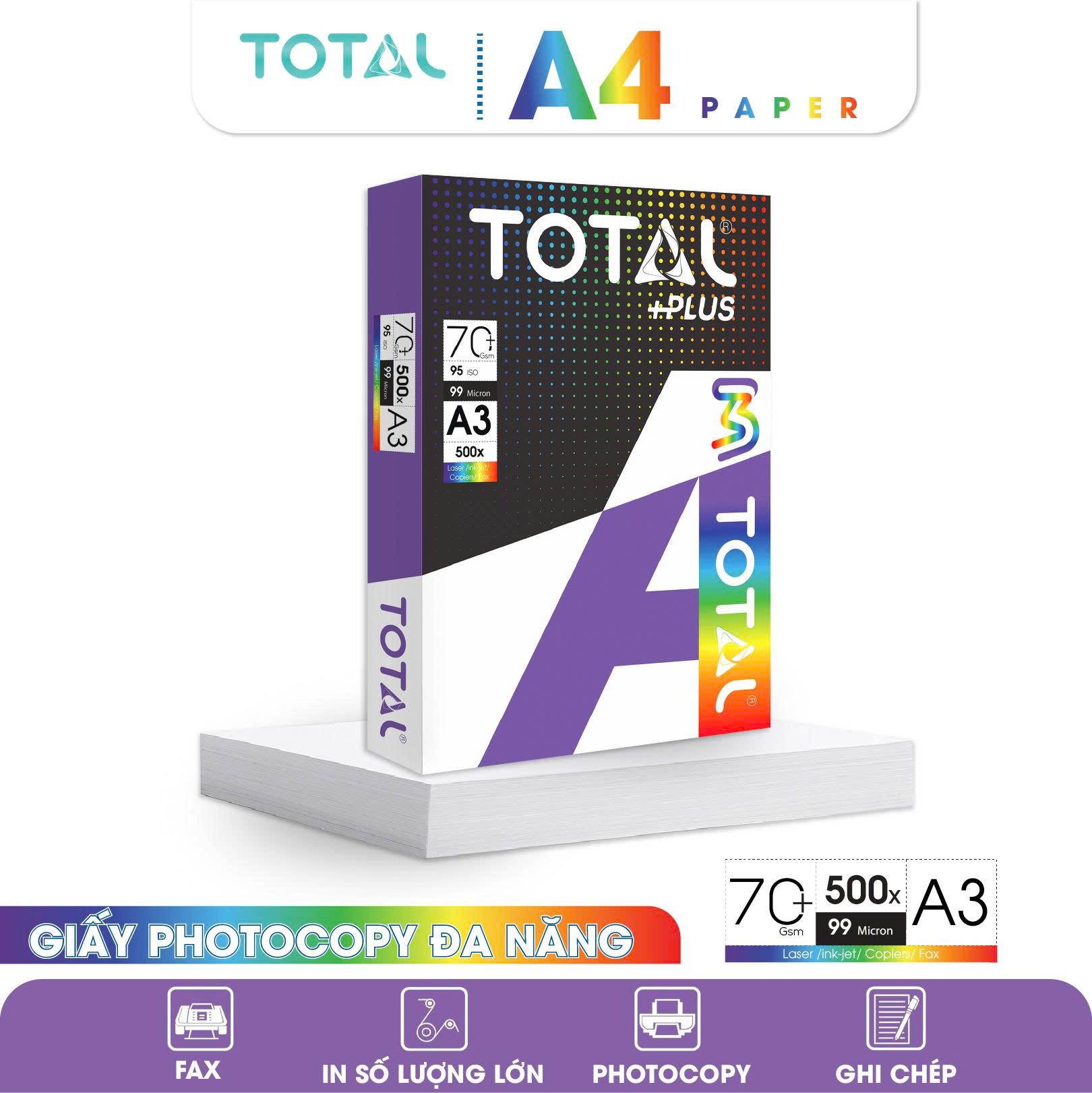 Giấy A3 TOTAL 73 gms màng co