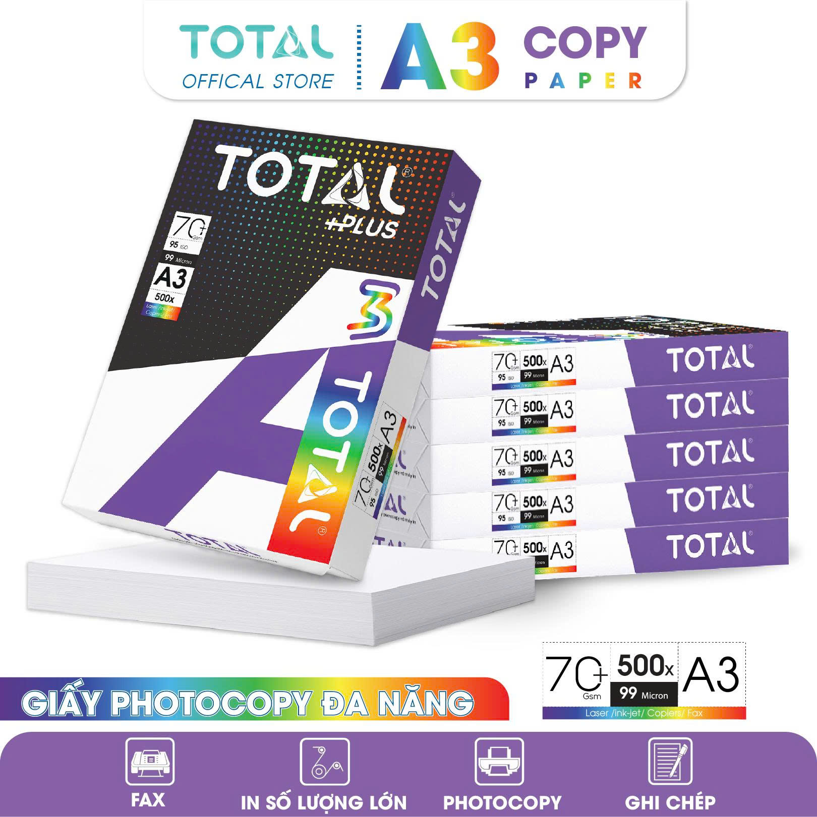 Giấy A3 TOTAL 73 gms màng co