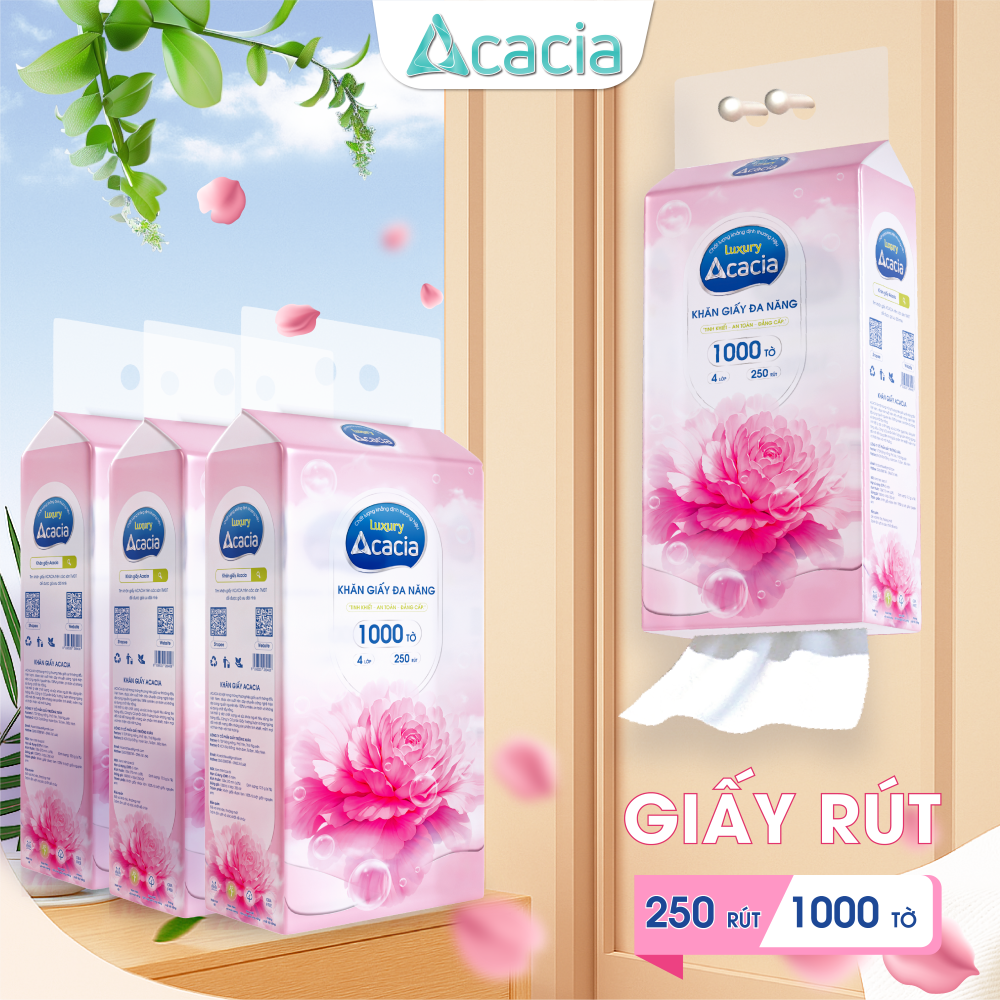 KHĂN RÚT ĐÁY CAO CẤP ACACIA 1000 tờ