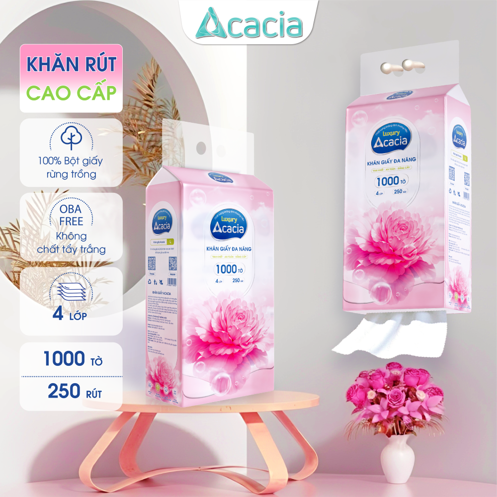 KHĂN RÚT ĐÁY CAO CẤP ACACIA 1000 tờ