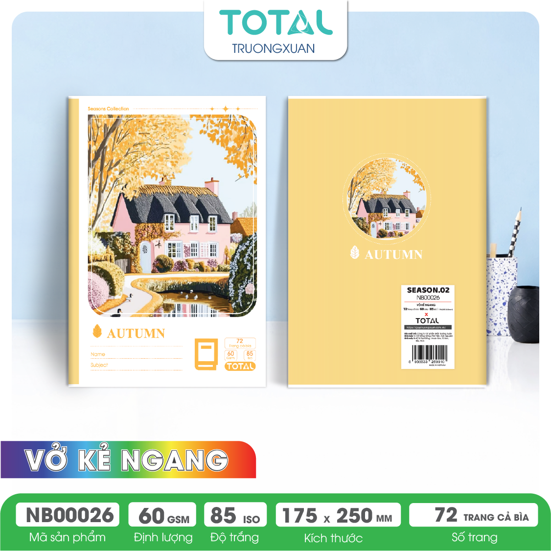 Vở kẻ ngang Total Season.02 72 trang