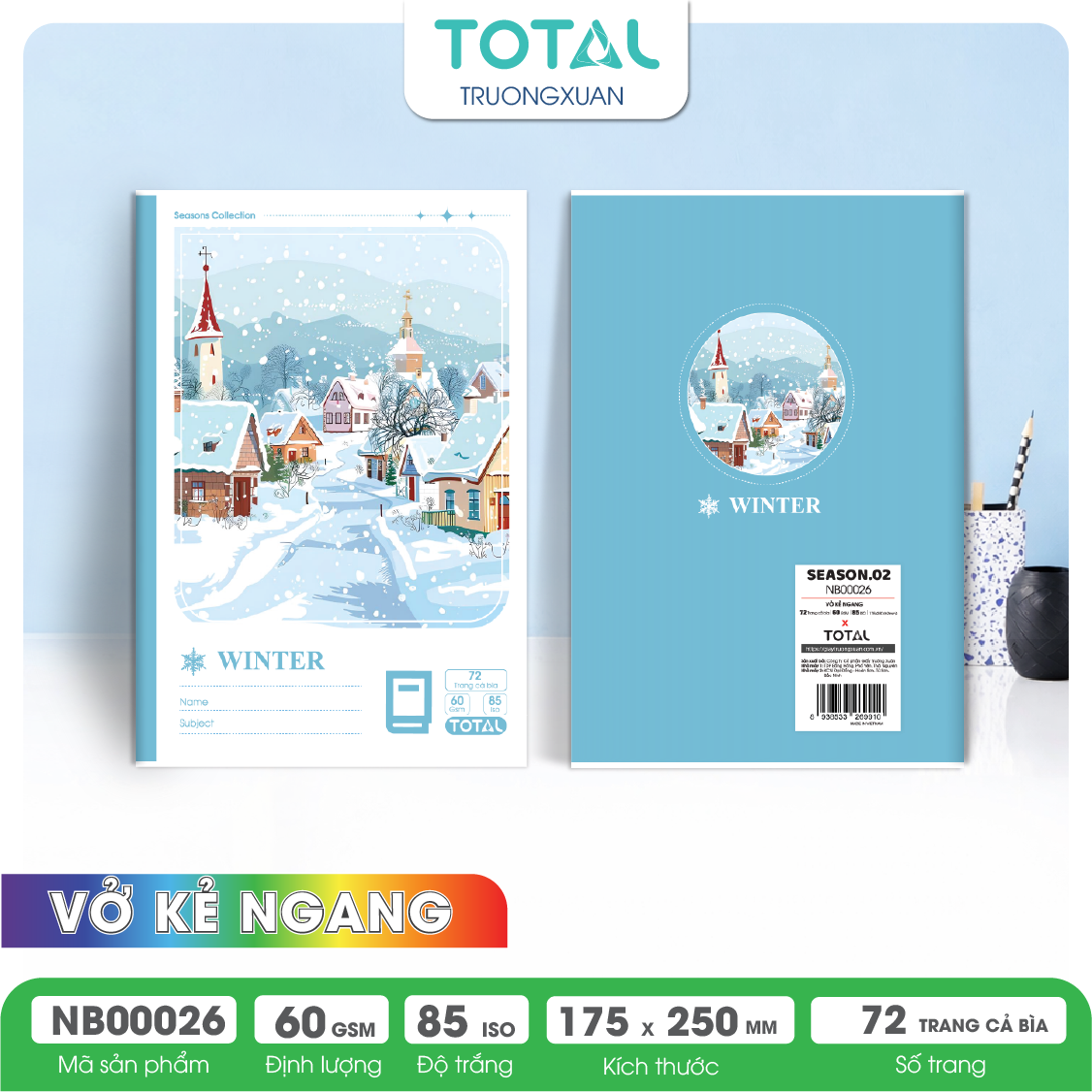 Vở kẻ ngang Total Season.02 72 trang