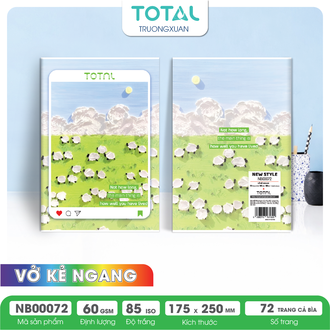 Vở kẻ ngang Total New Style 72 trang