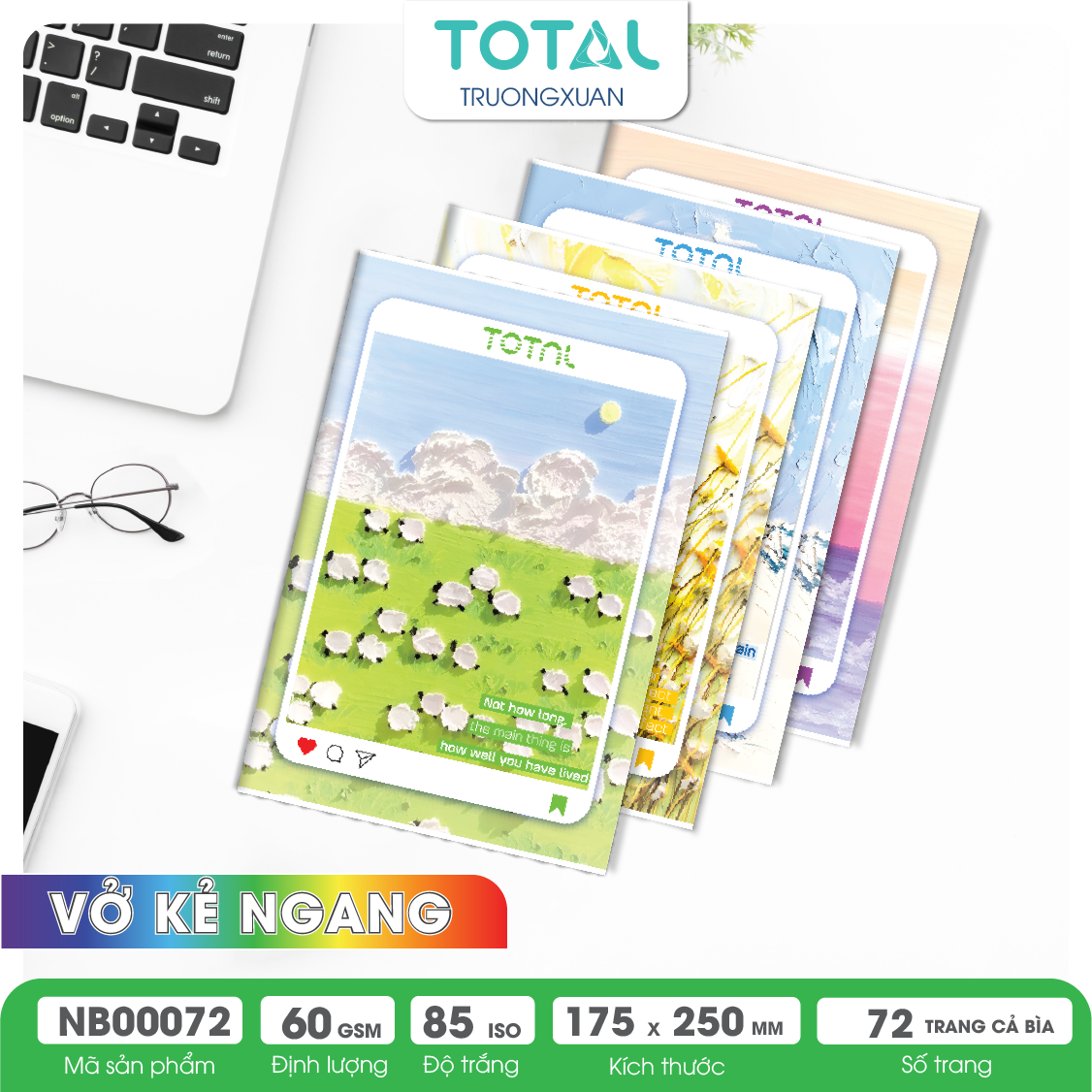 Vở kẻ ngang Total New Style 72 trang