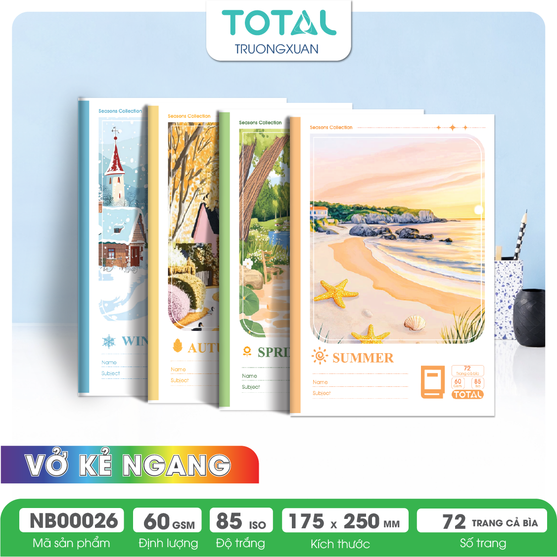 Vở kẻ ngang Total Season.02 72 trang