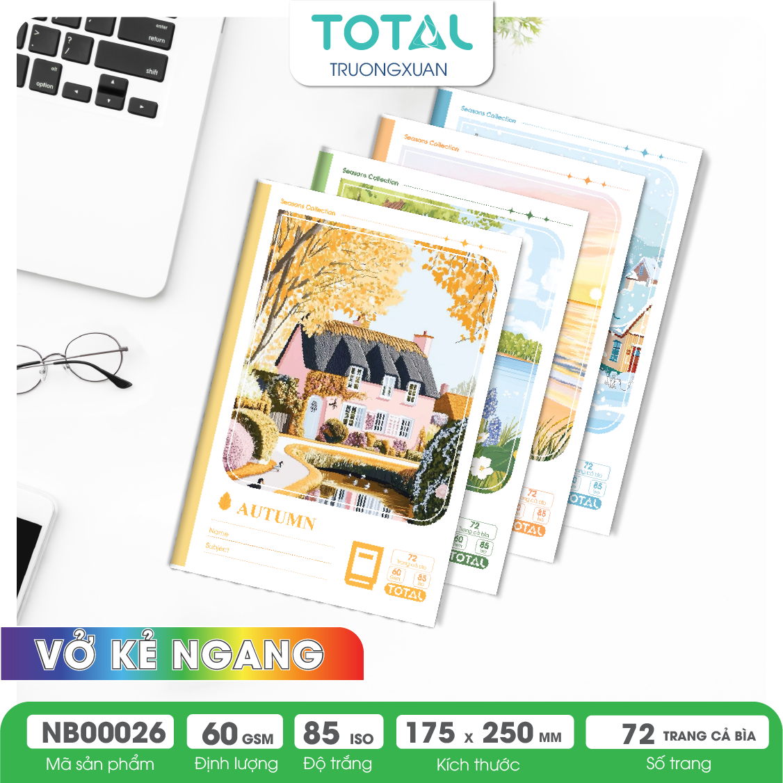 Vở kẻ ngang Total Season.02 72 trang