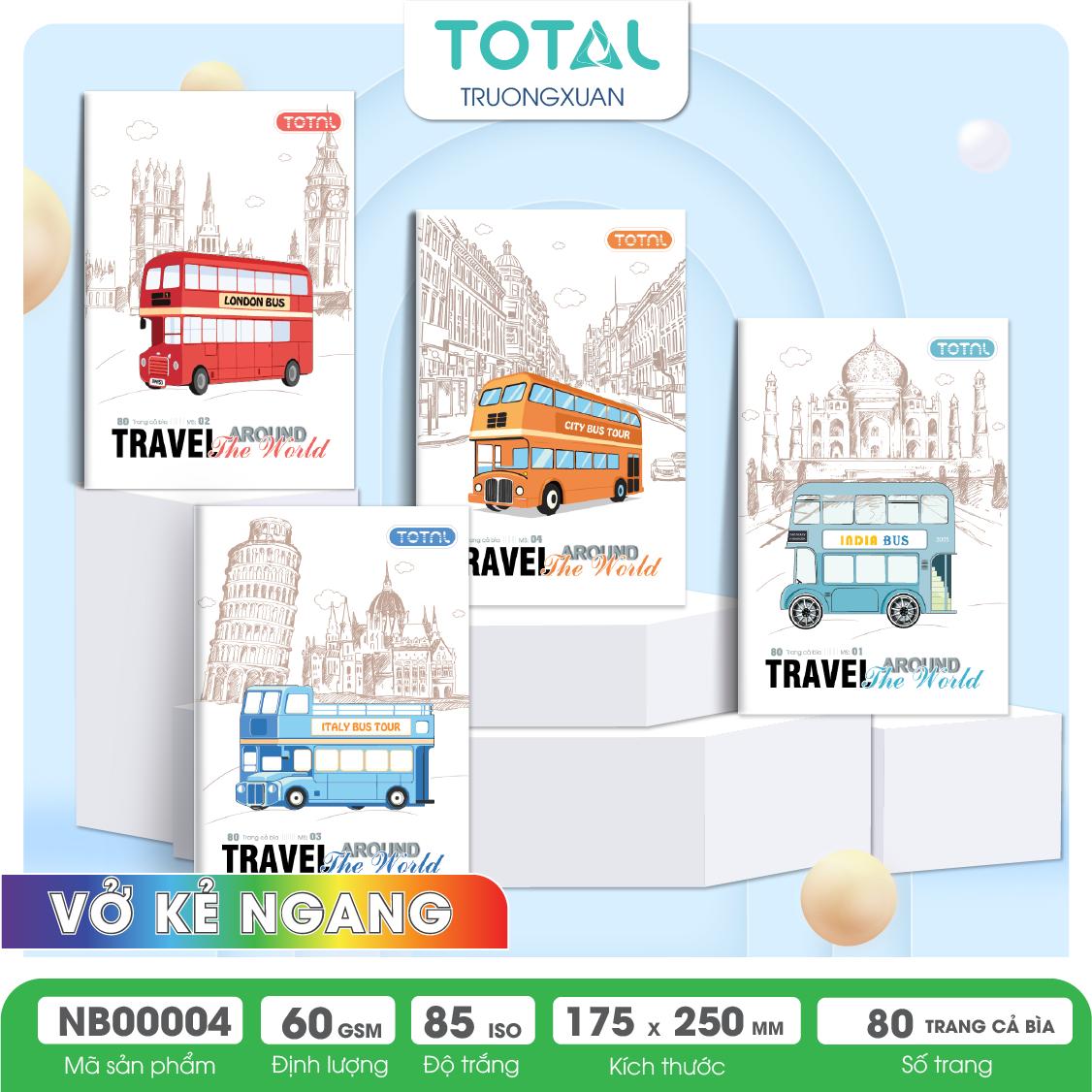 Vở kẻ ngang Total Bus Series 80 trang