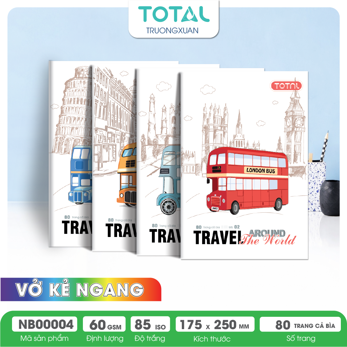 Vở kẻ ngang Total Bus Series 80 trang
