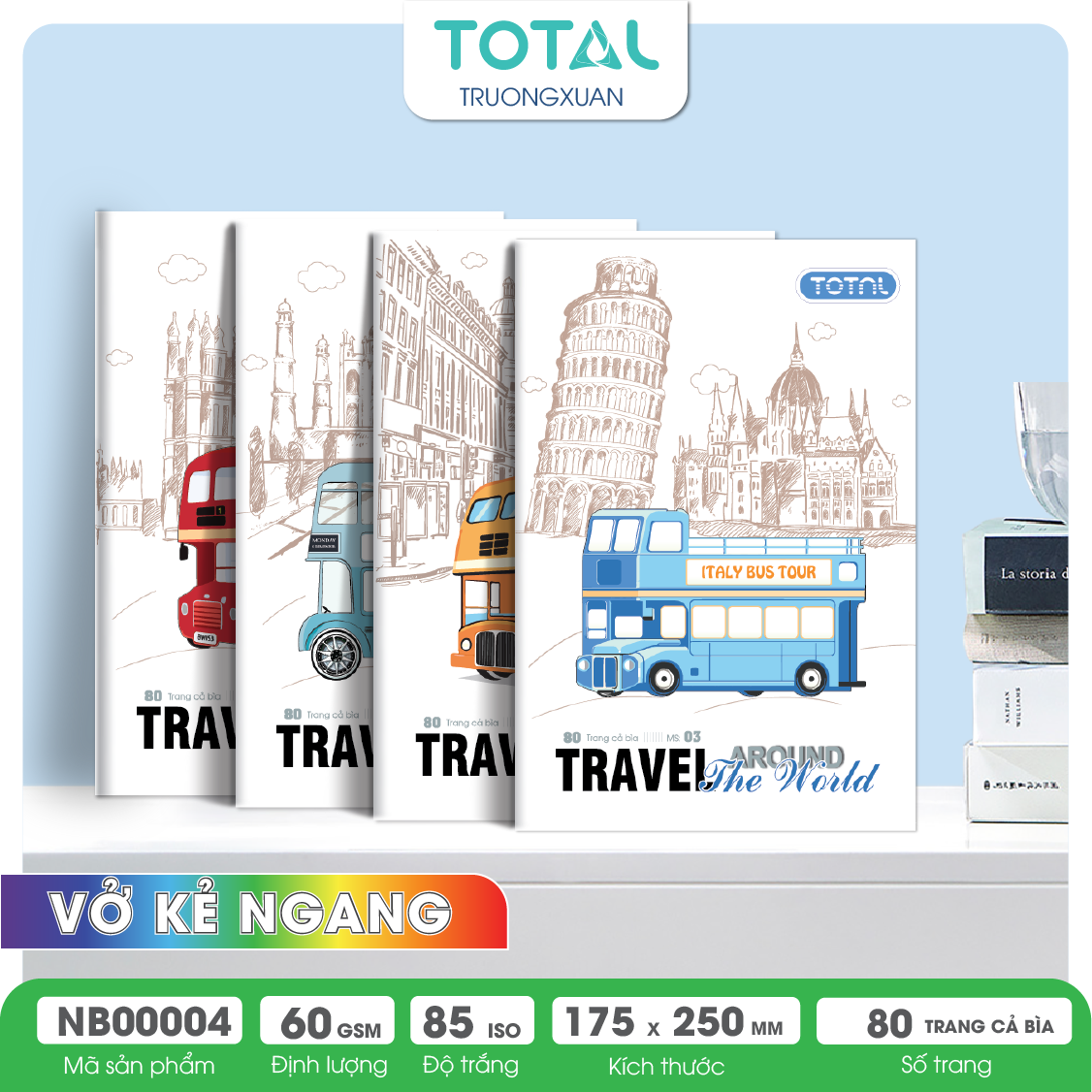 Vở kẻ ngang Total Bus Series 80 trang