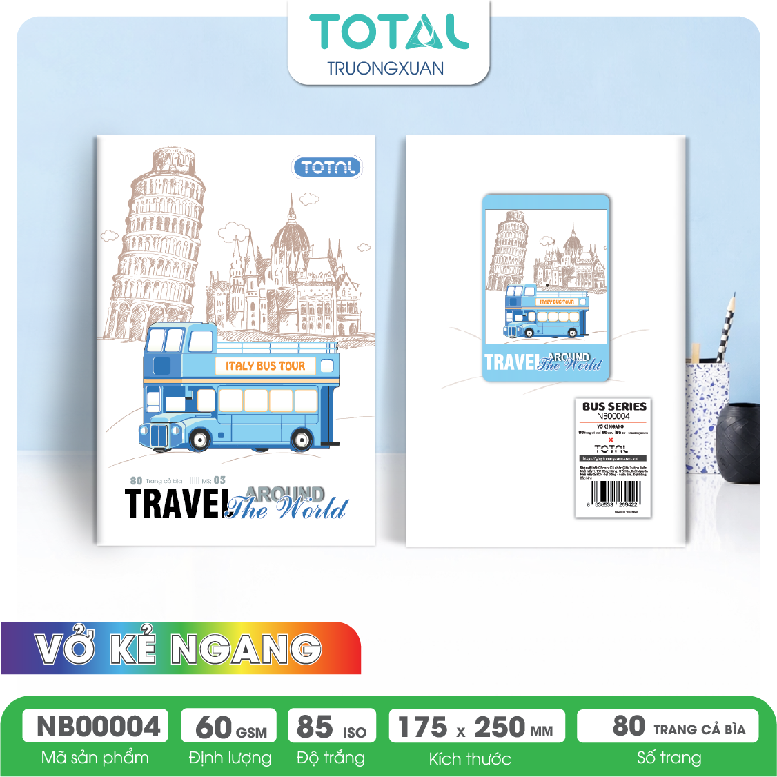 Vở kẻ ngang Total Bus Series 80 trang
