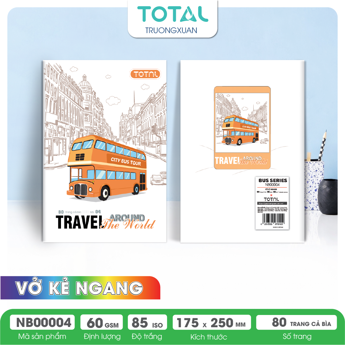 Vở kẻ ngang Total Bus Series 80 trang