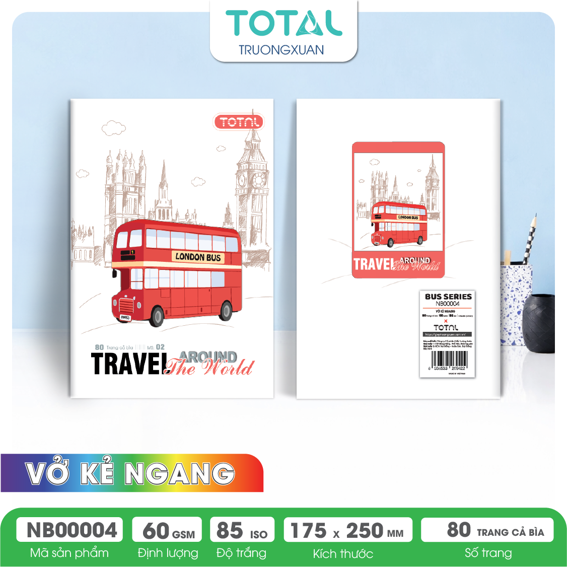 Vở kẻ ngang Total Bus Series 80 trang